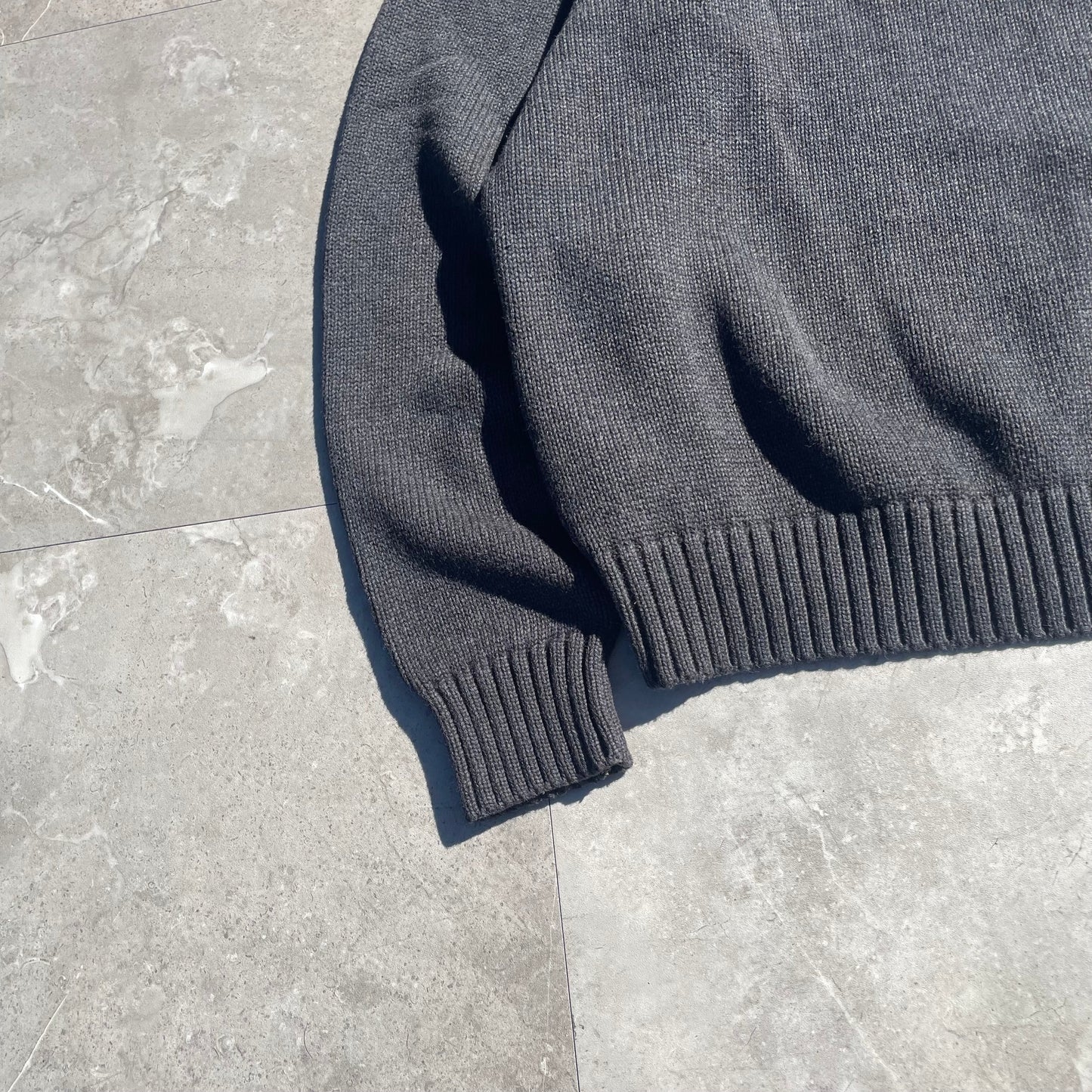 90s Lands' End Made in Japan Plain Dark Gray Knit KiiChain Clothing