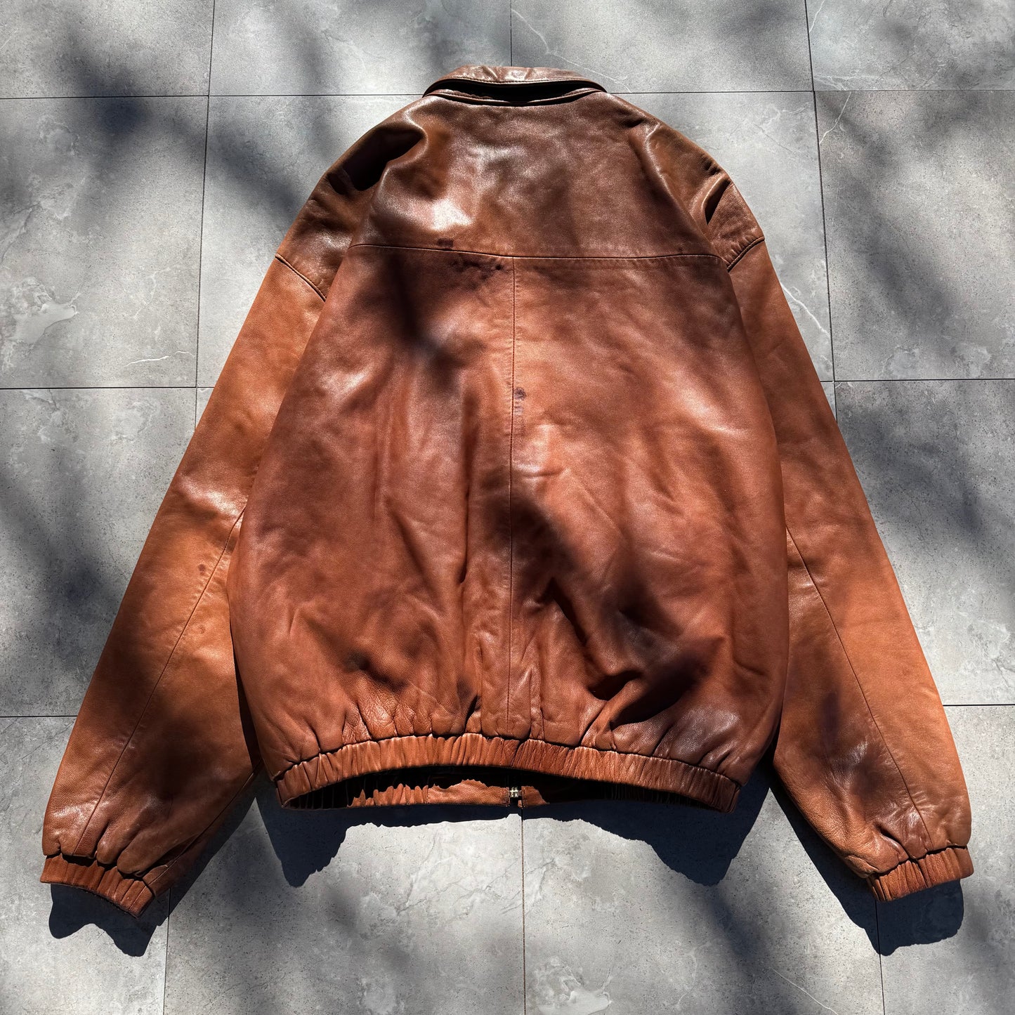 90s Polo by Ralph Lauren Light Brown Rare “No Pony” Leather Jacket
