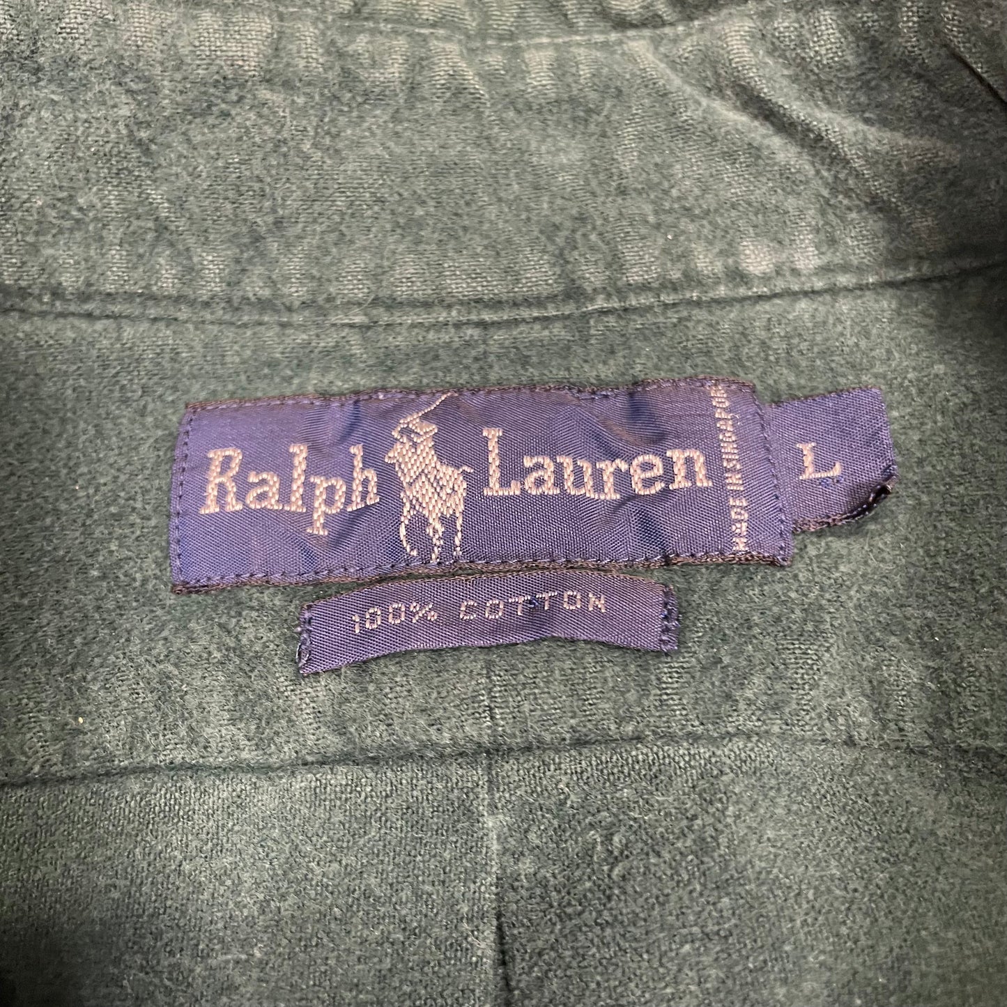 90s Ralph Lauren Green Chamois Shirt KiiChain Clothing