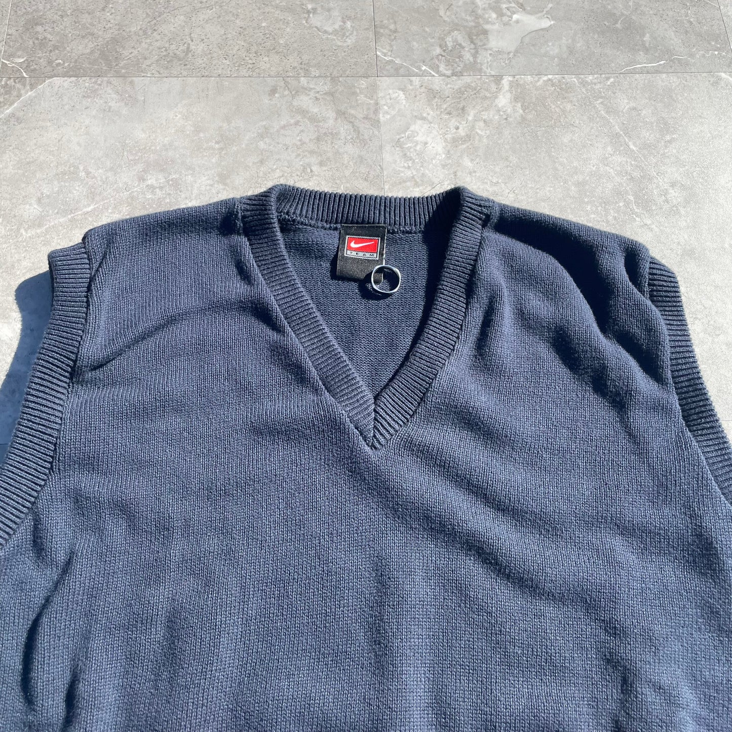 90s-00s Nike Made in USA Blank Navy V-Neck Vest