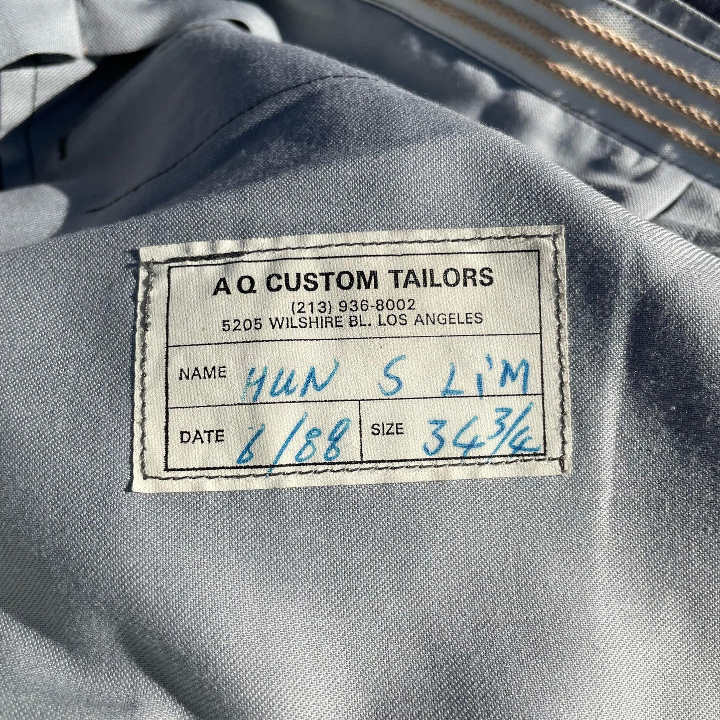 80s Unknown 1988 Custom Tailored Light Blue Made in England Pleated Slacks KiiChain Clothing