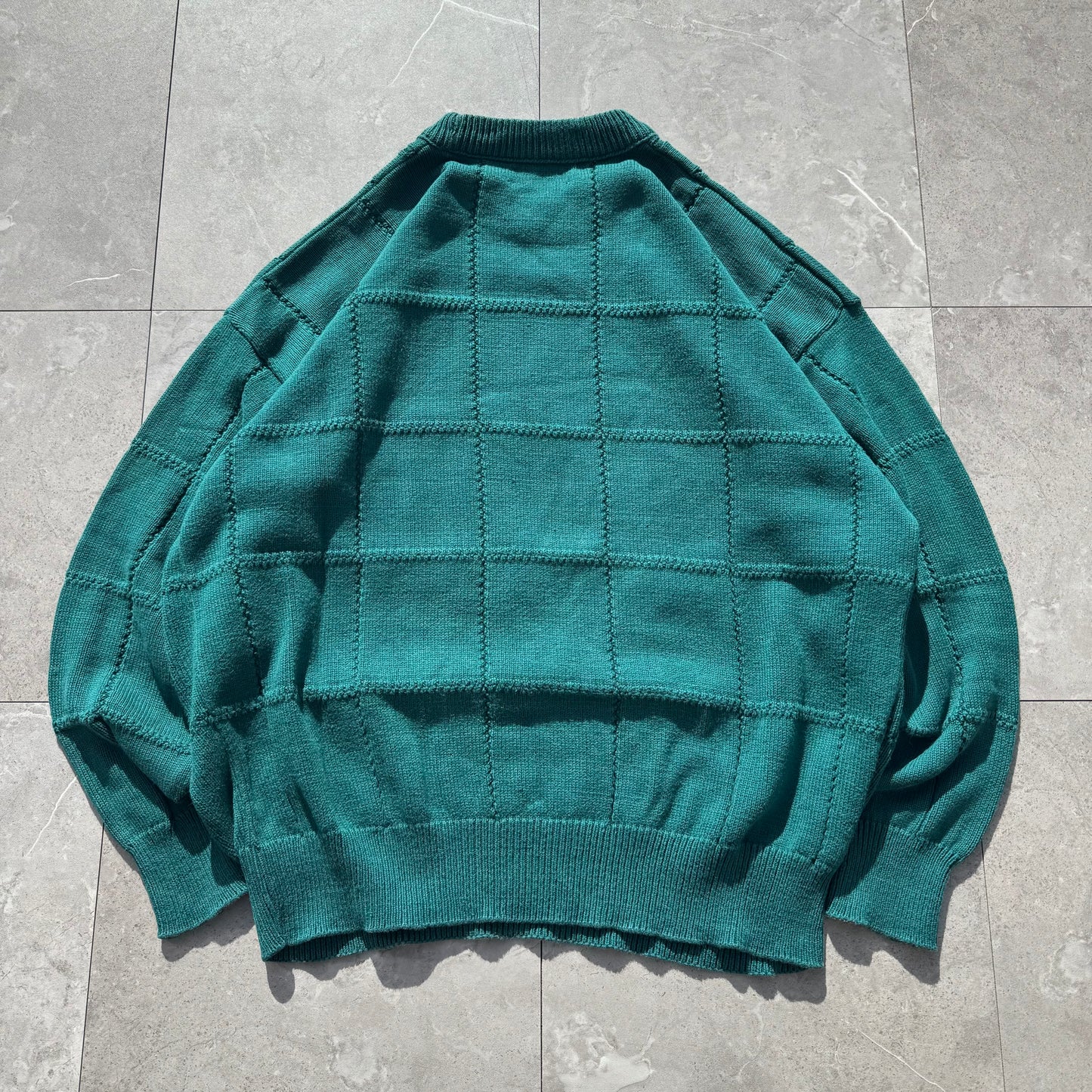 90s Towncraft Made in USA Green Cotton Design Knit