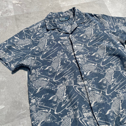90s Ralph Lauren Koi Hawaiian Shirt KiiChain Clothing
