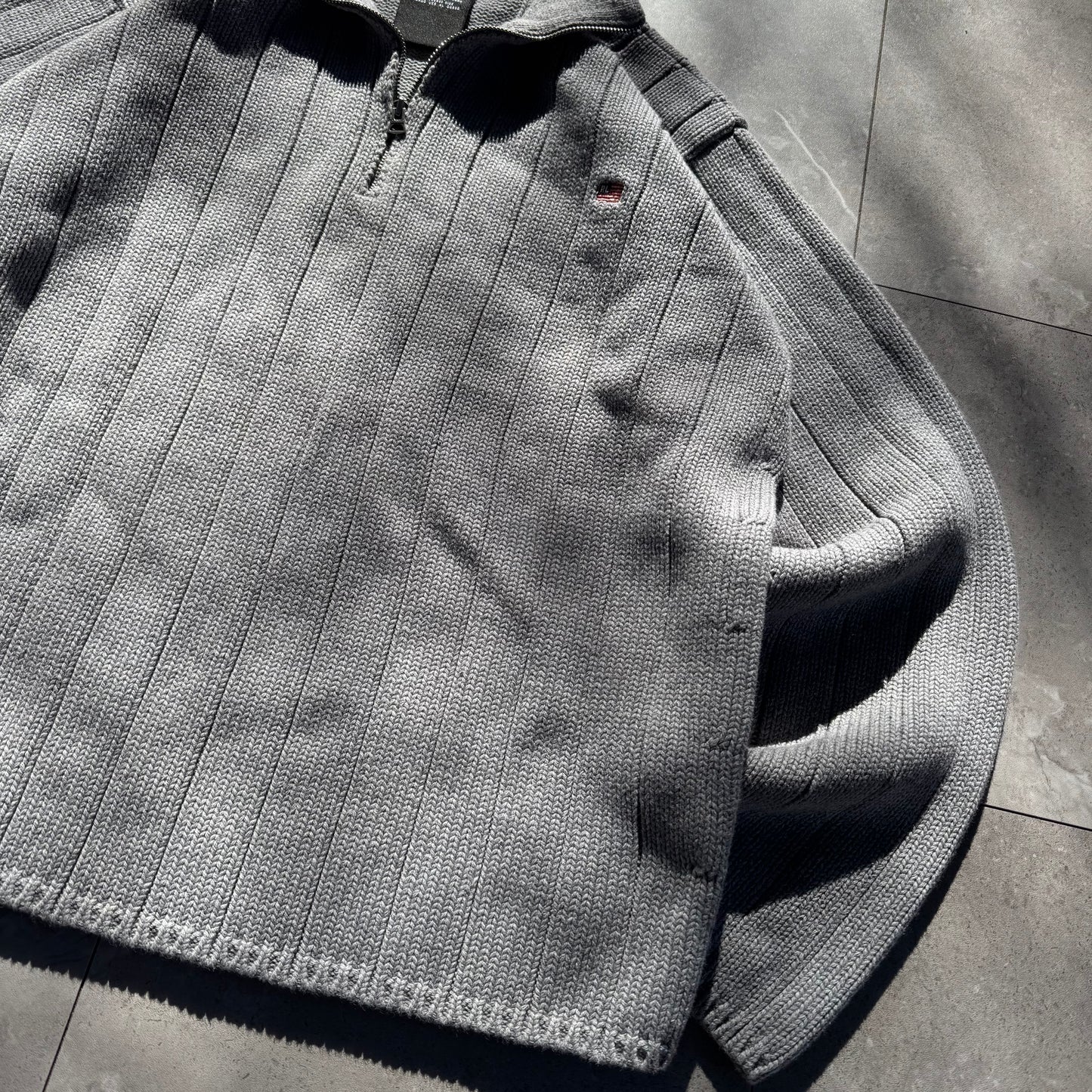 90s Ralph Lauren: Polo Jeans Company Gray Heavyweight Quarter Zip Knit