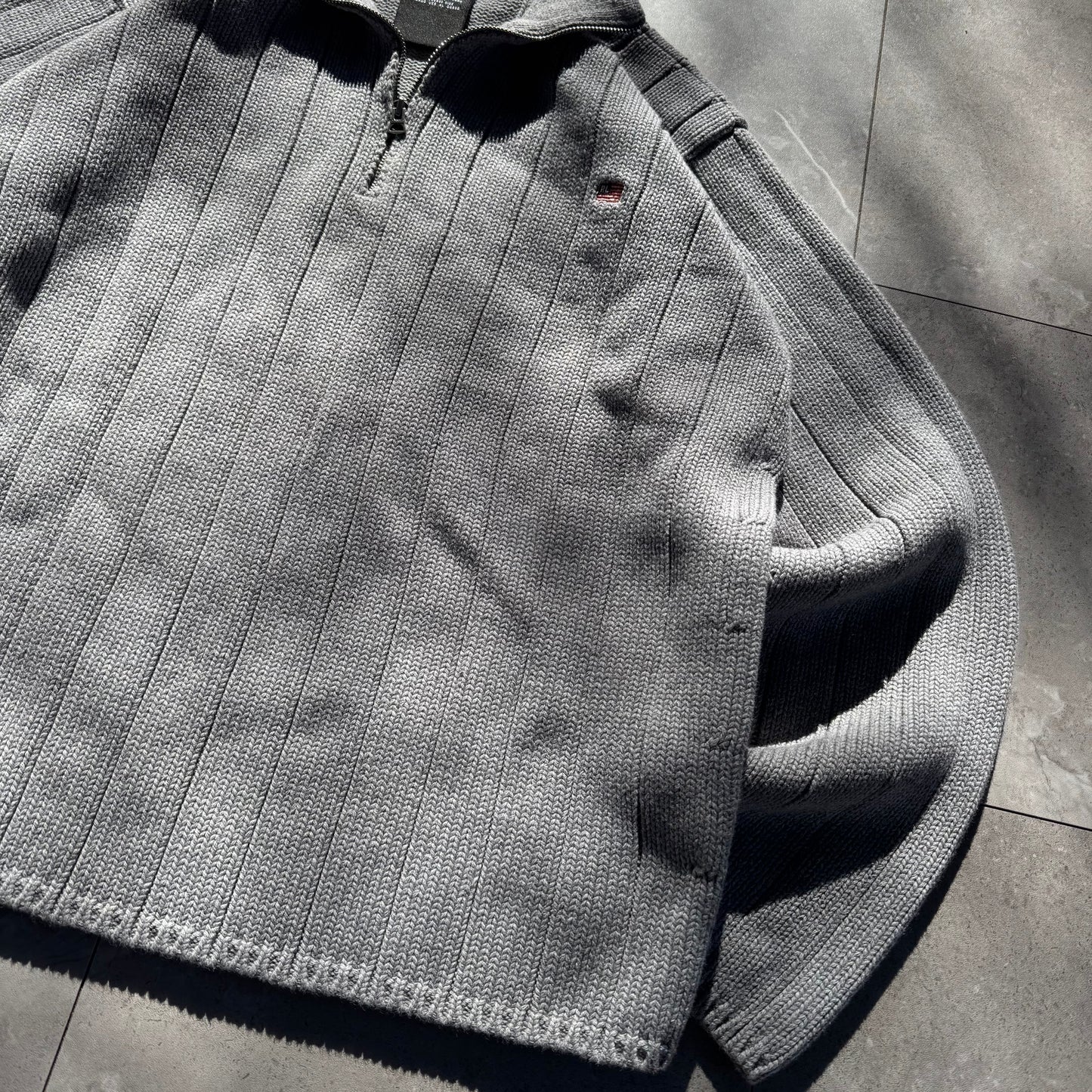 90s Ralph Lauren: Polo Jeans Company Gray Heavyweight Quarter Zip Knit KiiChain Clothing