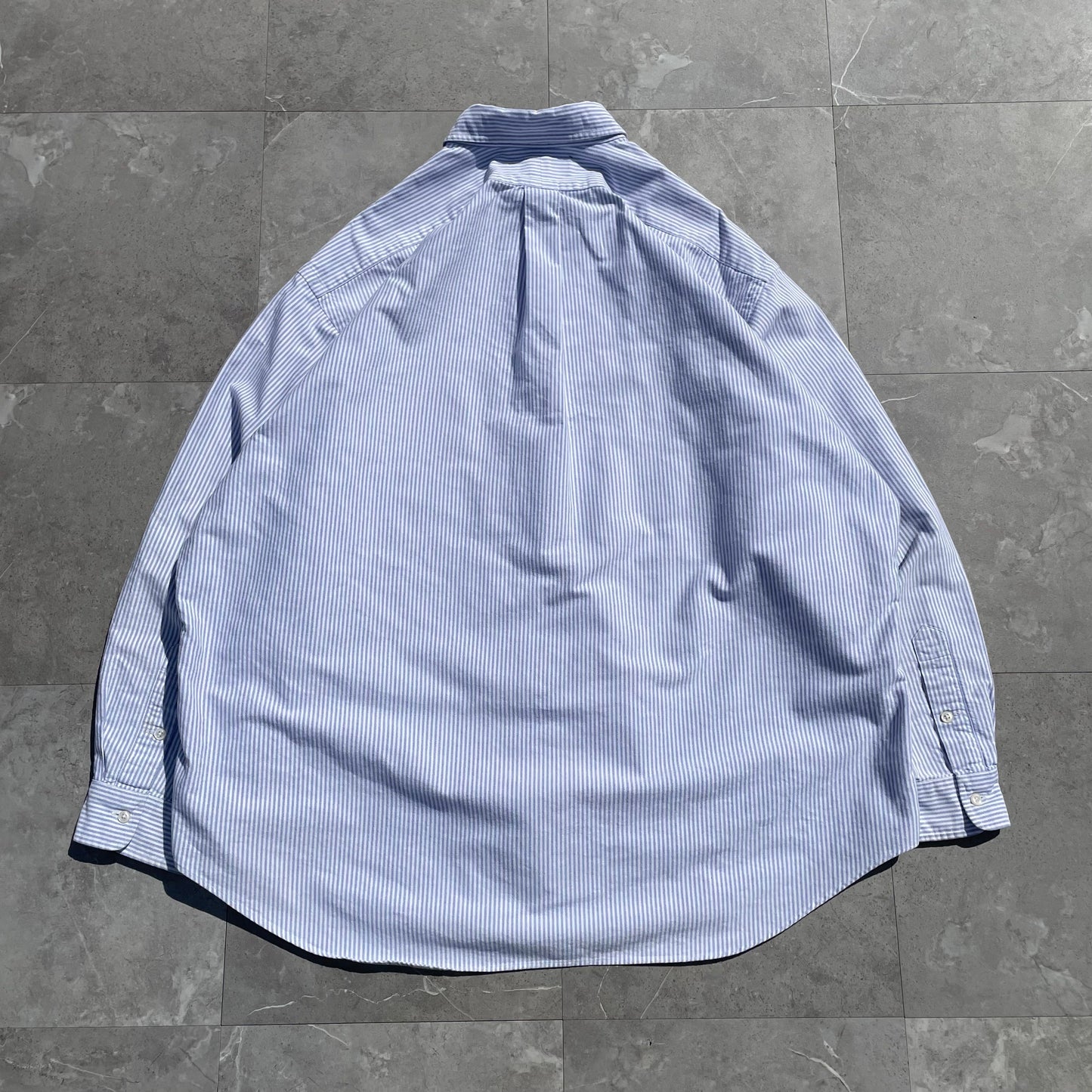 90s-00s Ralph Lauren “Big Shirt Blue Striped Shirt KiiChain Clothing