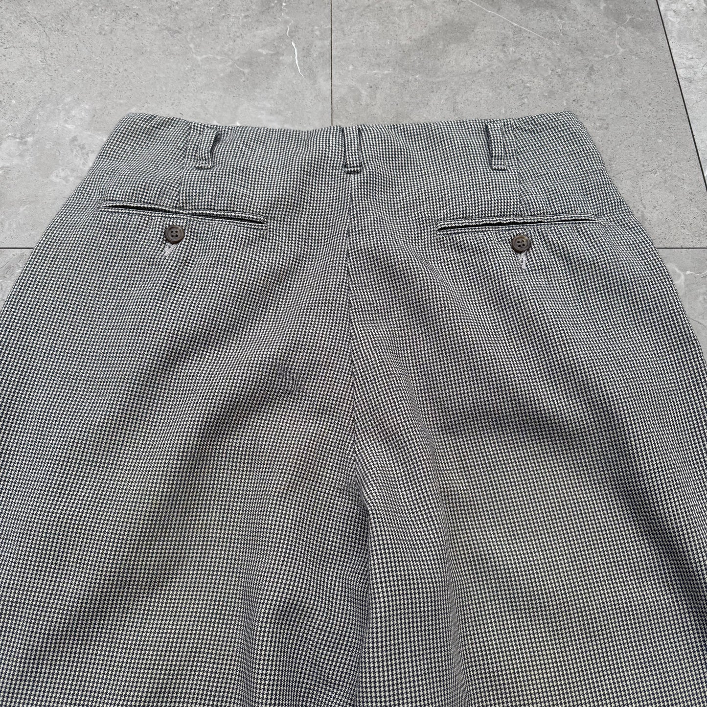 80s-90s Polo by Ralph Lauren Made in USA Houndstooth Pleated Slacks