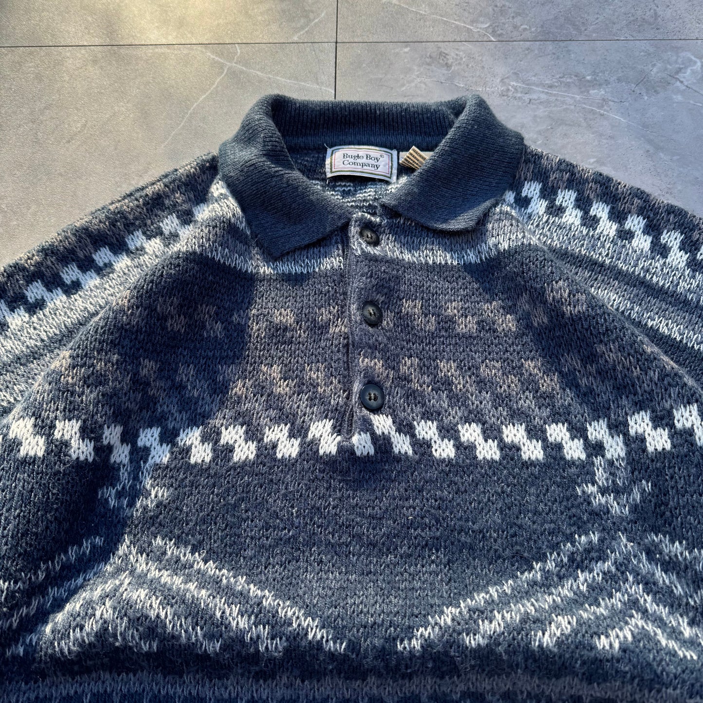 90s Bugle Boy Company Acrylic Design Knit Polo KiiChain Clothing
