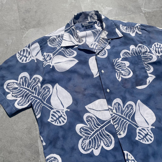 90s Ralph Lauren Cotton Linen Ramie Hawaiian Shirt KiiChain Clothing