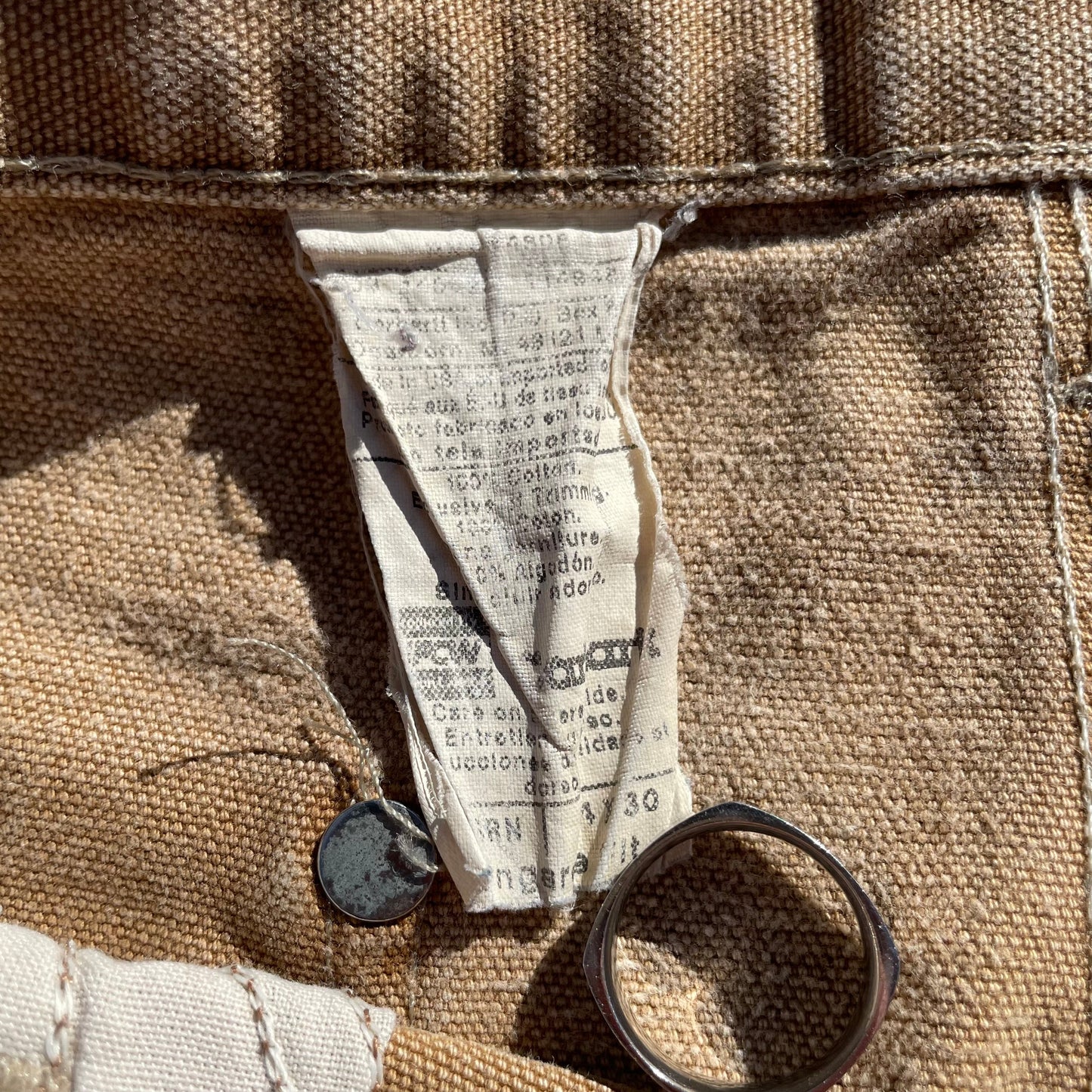 90s Carhartt Made in USA Beige Double Knee Work Pants 34x30 KiiChain Clothing