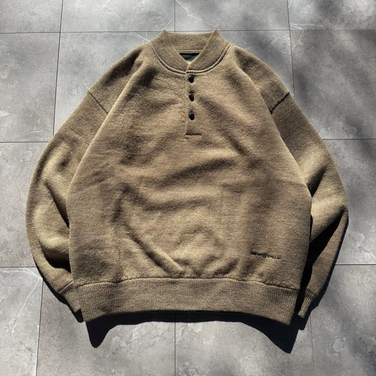 90s Cabela's Wool Henley Neck Elbow Patch Knit KiiChain Clothing