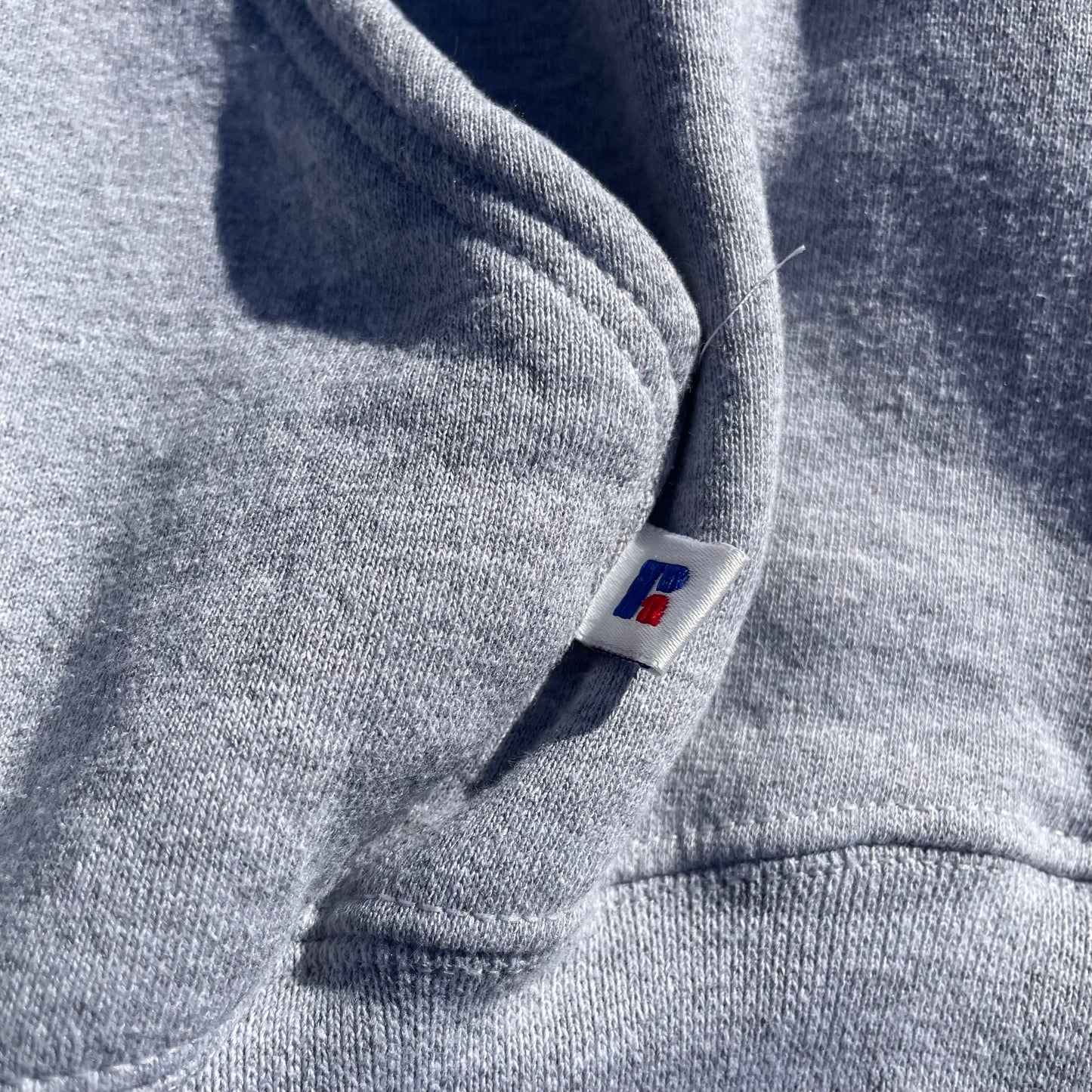 90s Russell Athletic Made in USA Blank Gray Hoodie KiiChain Clothing