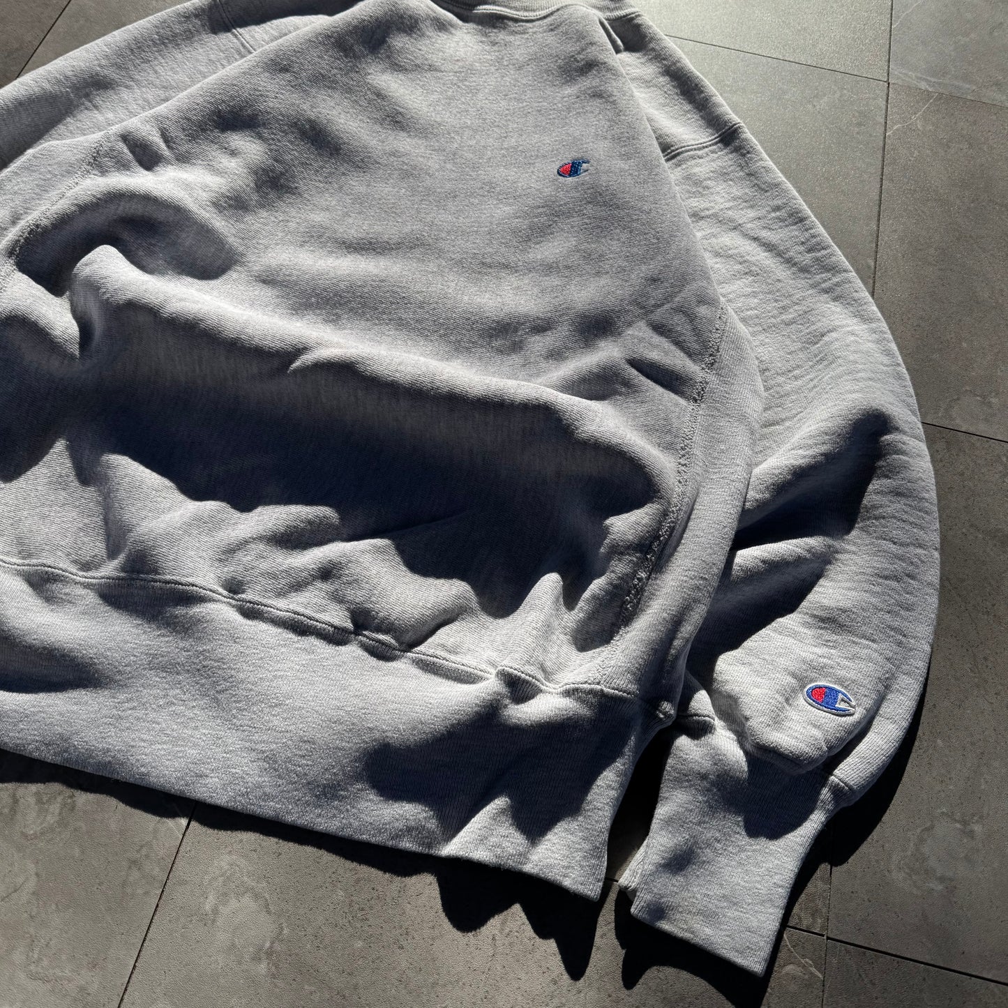 90s Champion Reverse Weave Made in USA Navy Logo Sweatshirt