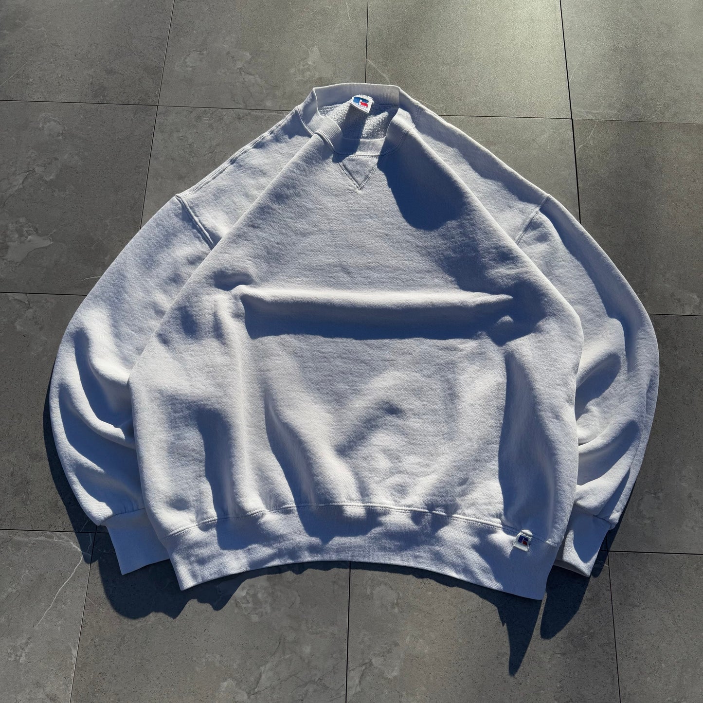 90s Russell Athletic Made in USA White Blank Sweatshirt KiiChain Clothing