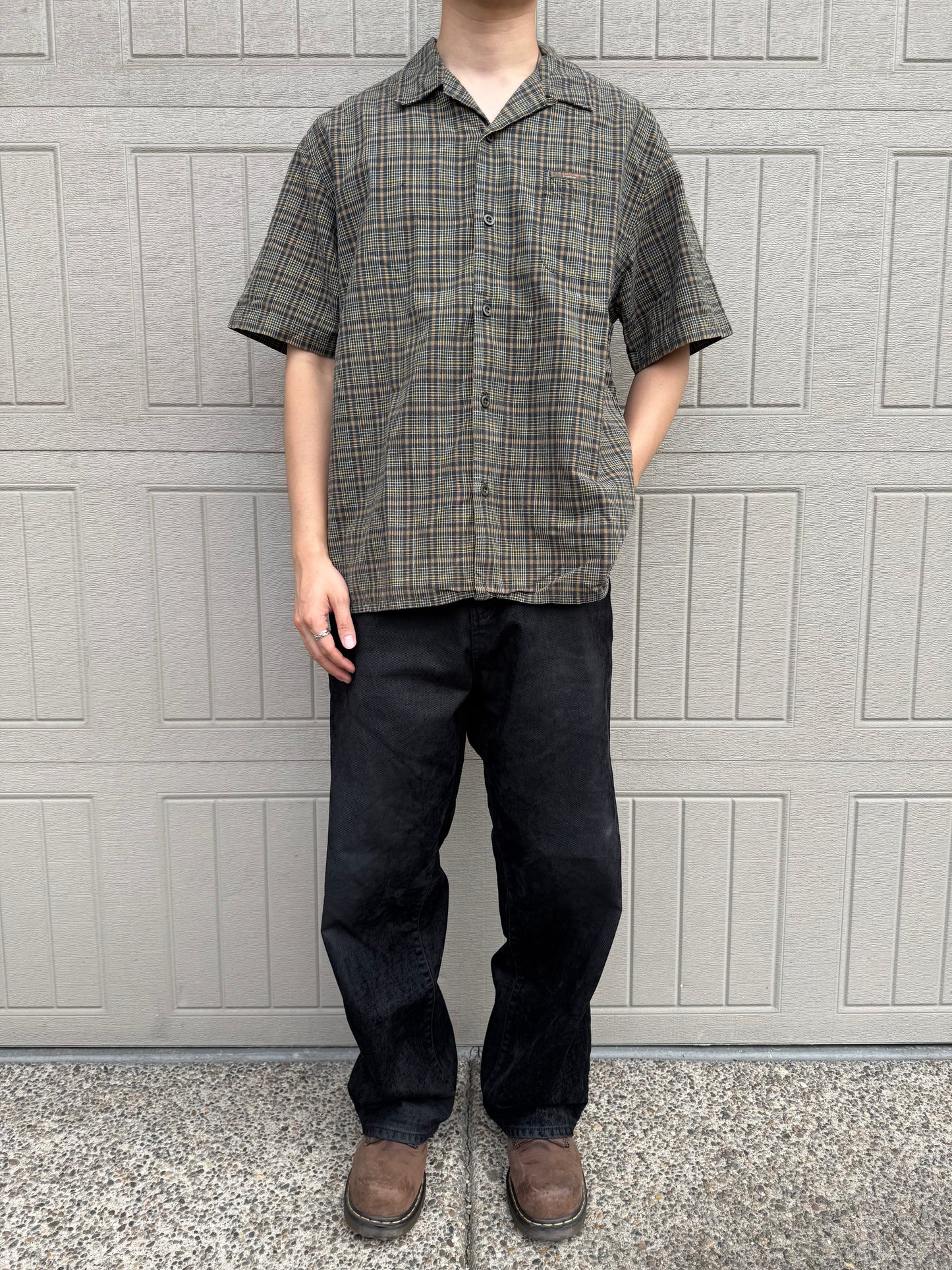 90s-00s Ralph Lauren Jeans Co Checkered Cotton Open Collar Shirt KiiChain Clothing