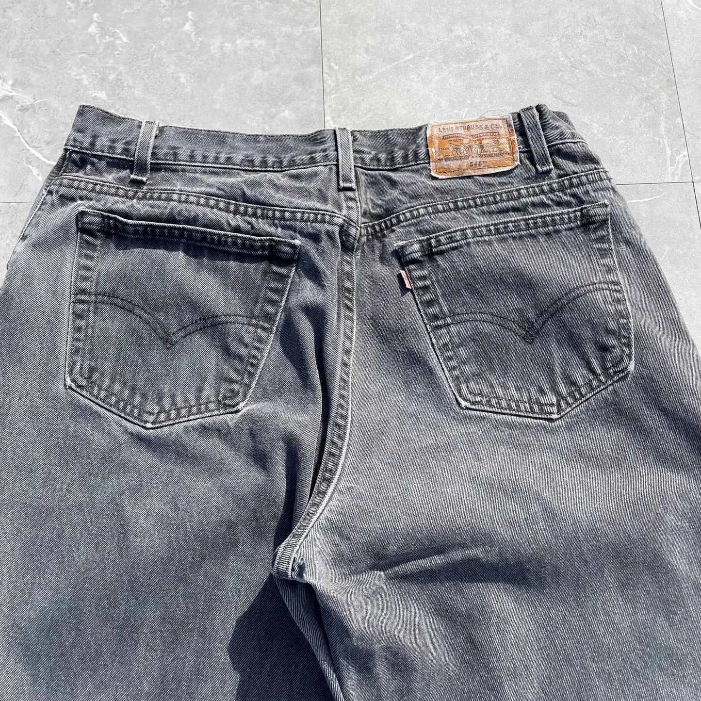 90s Levi's 545 Orange Tab Made in USA Black Denim 36x34 KiiChain Clothing