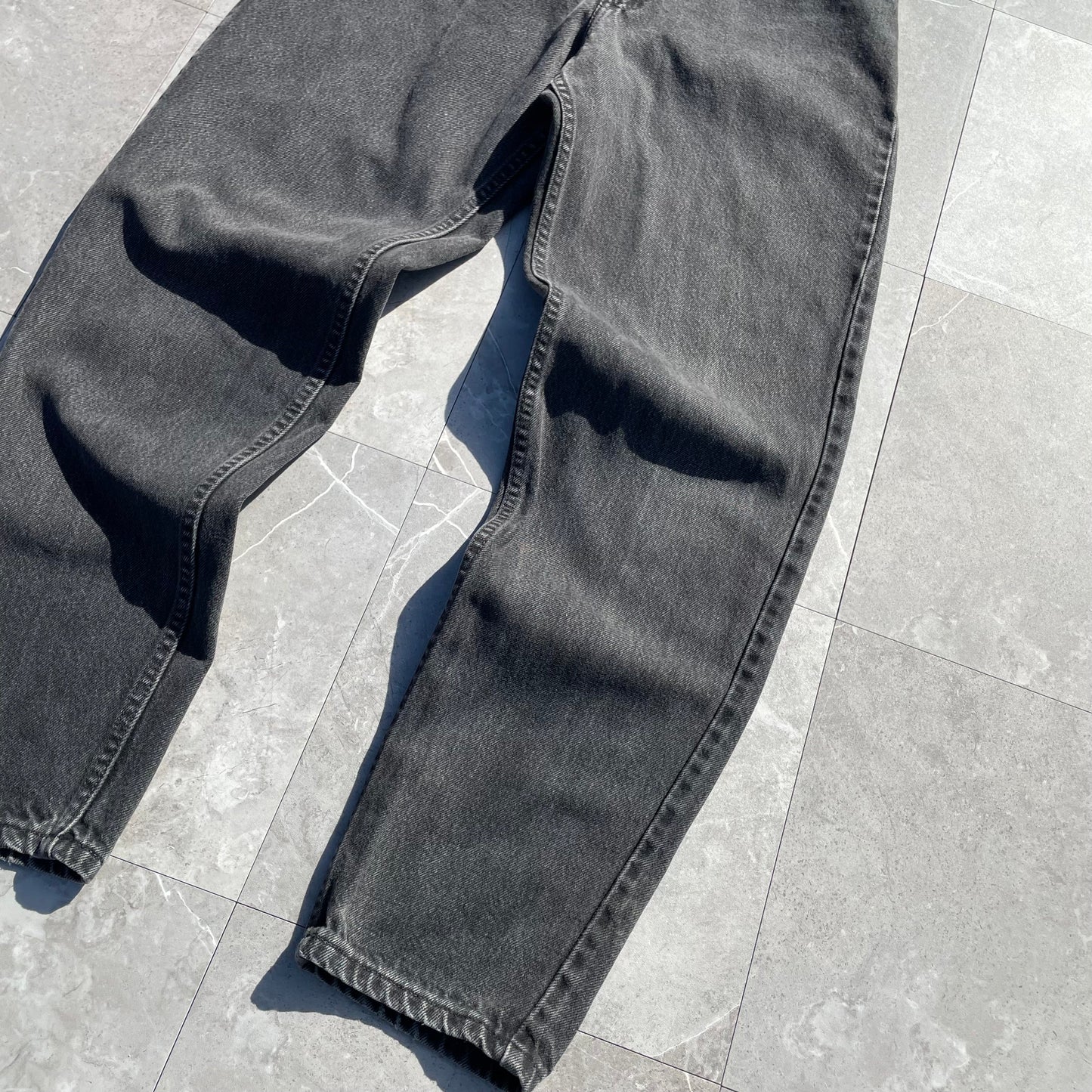 90s Levi's 550 Orange Tab Made in USA Black Denim 34x32 KiiChain Clothing
