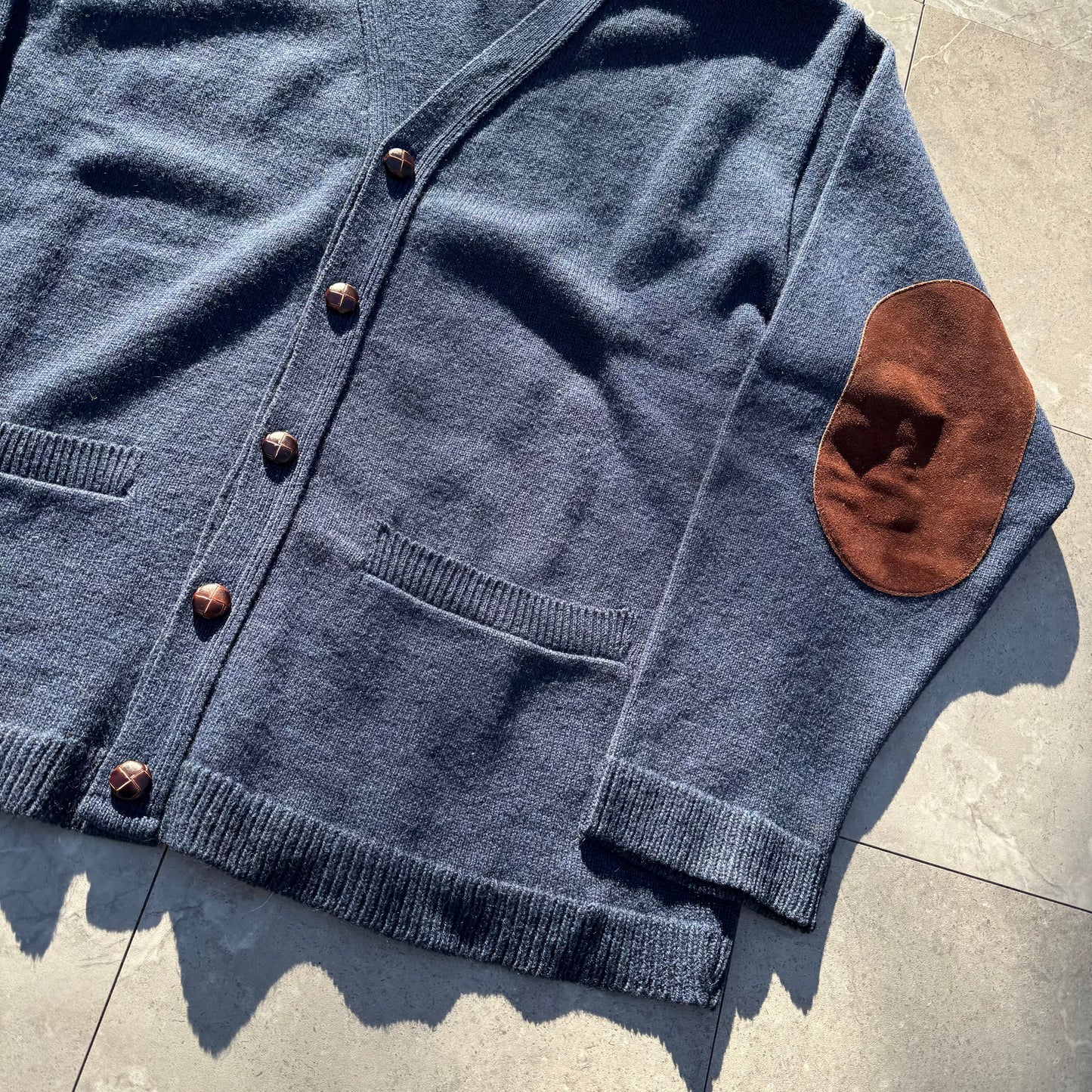 90s-00s Eddie Bauer Wool Made in USA Elbow Patch Cardigan