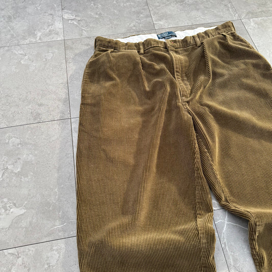 90s-00s Polo by Ralph Lauren Brown Corduroy Andrew Pants 38x30 KiiChain Clothing