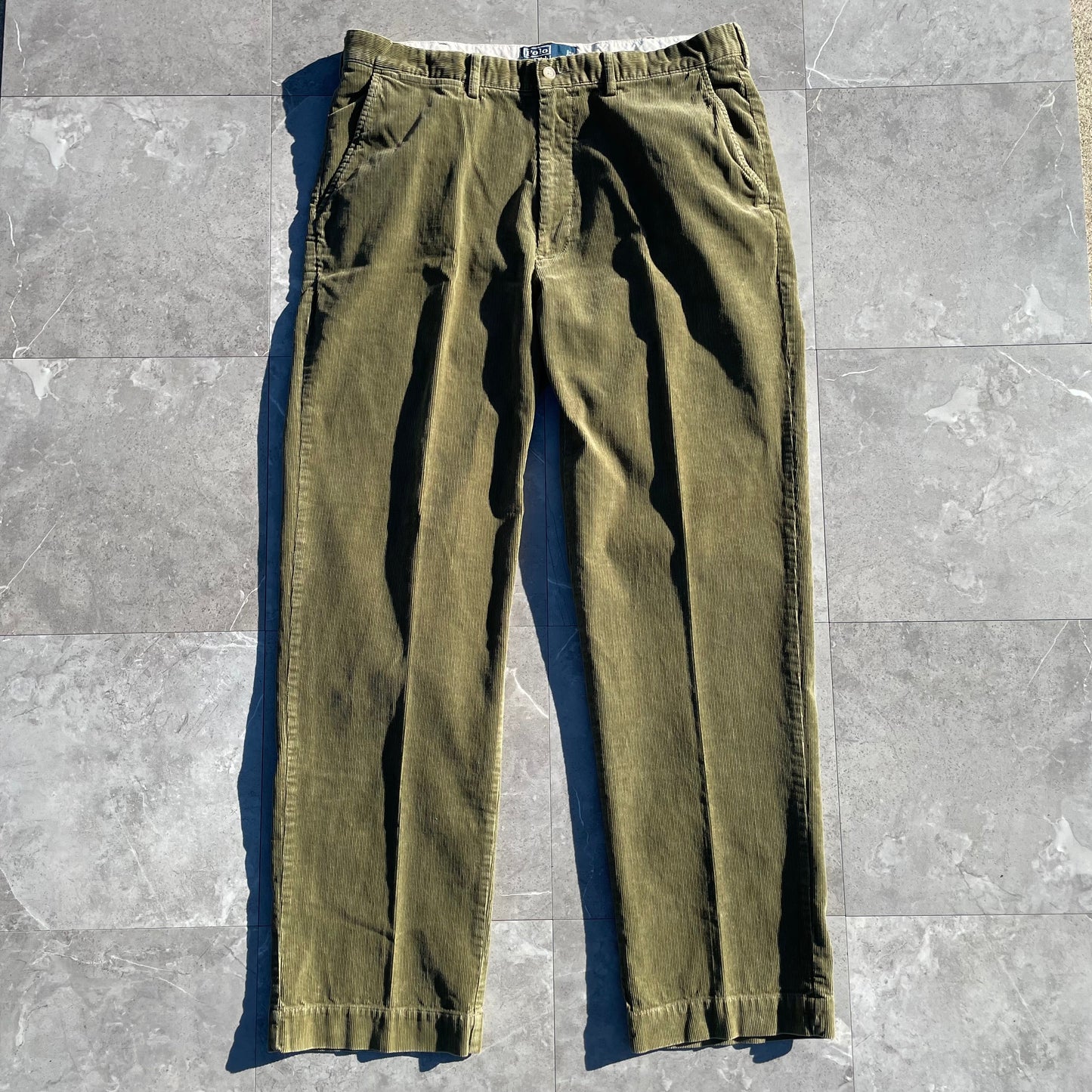 90s-00s Ralph Lauren Pleated Corduroy Pants 36x32 KiiChain Clothing