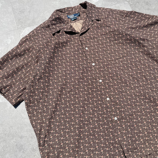 90s Ralph Lauren Caldwell Rare Brown Hawaiian Shirt KiiChain Clothing