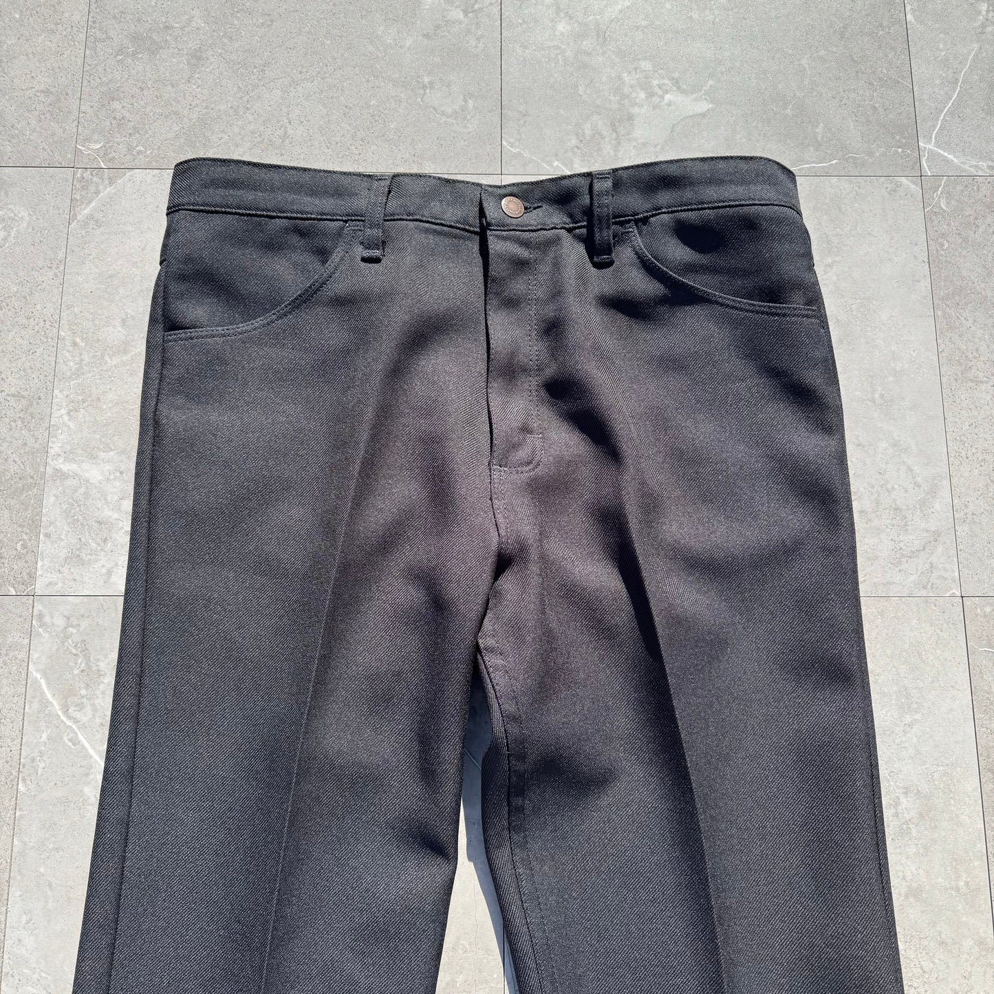 70s-80s Wrangler Made in USA Black Slacks 36x30 KiiChain Clothing