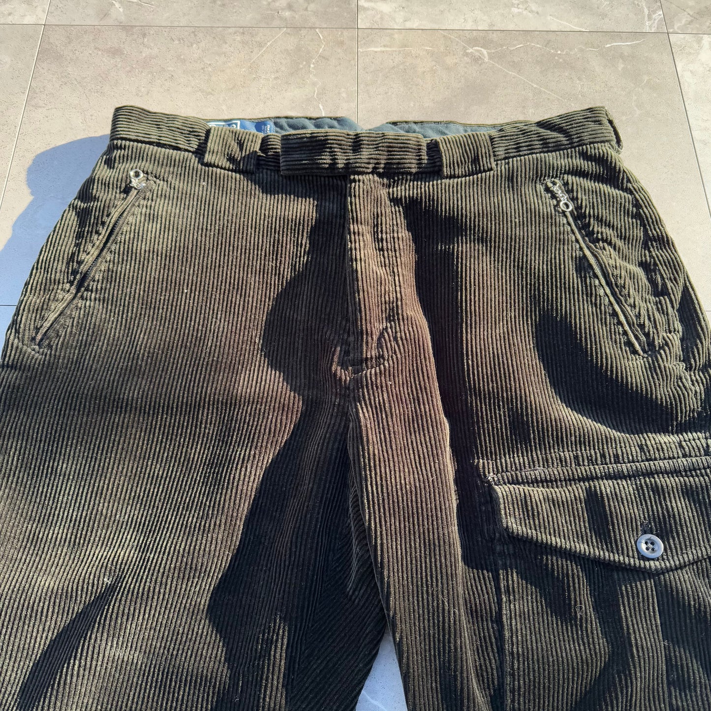 00s Polo by Ralph Lauren Black Corduroy Cargo Pants 33x34 KiiChain Clothing