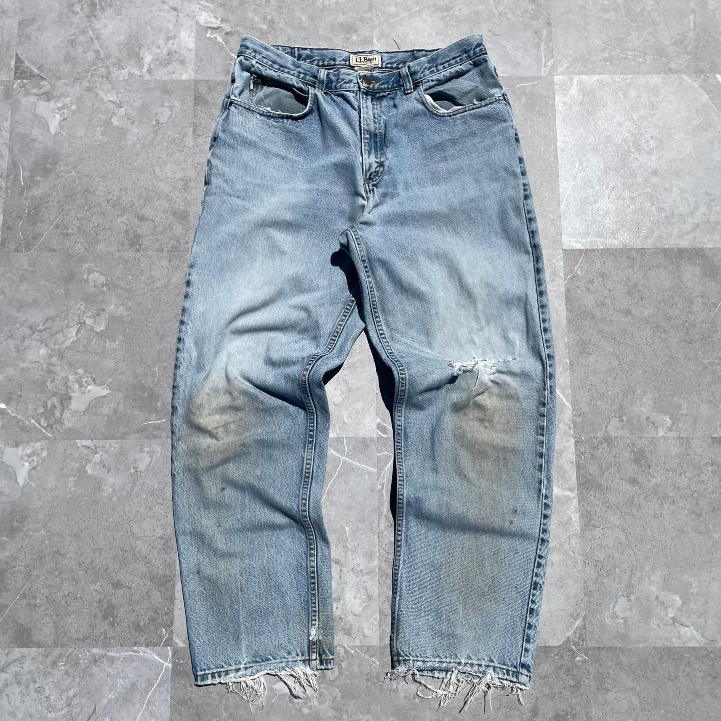 90s L.L. Bean Damaged Denim 36x32 KiiChain Clothing
