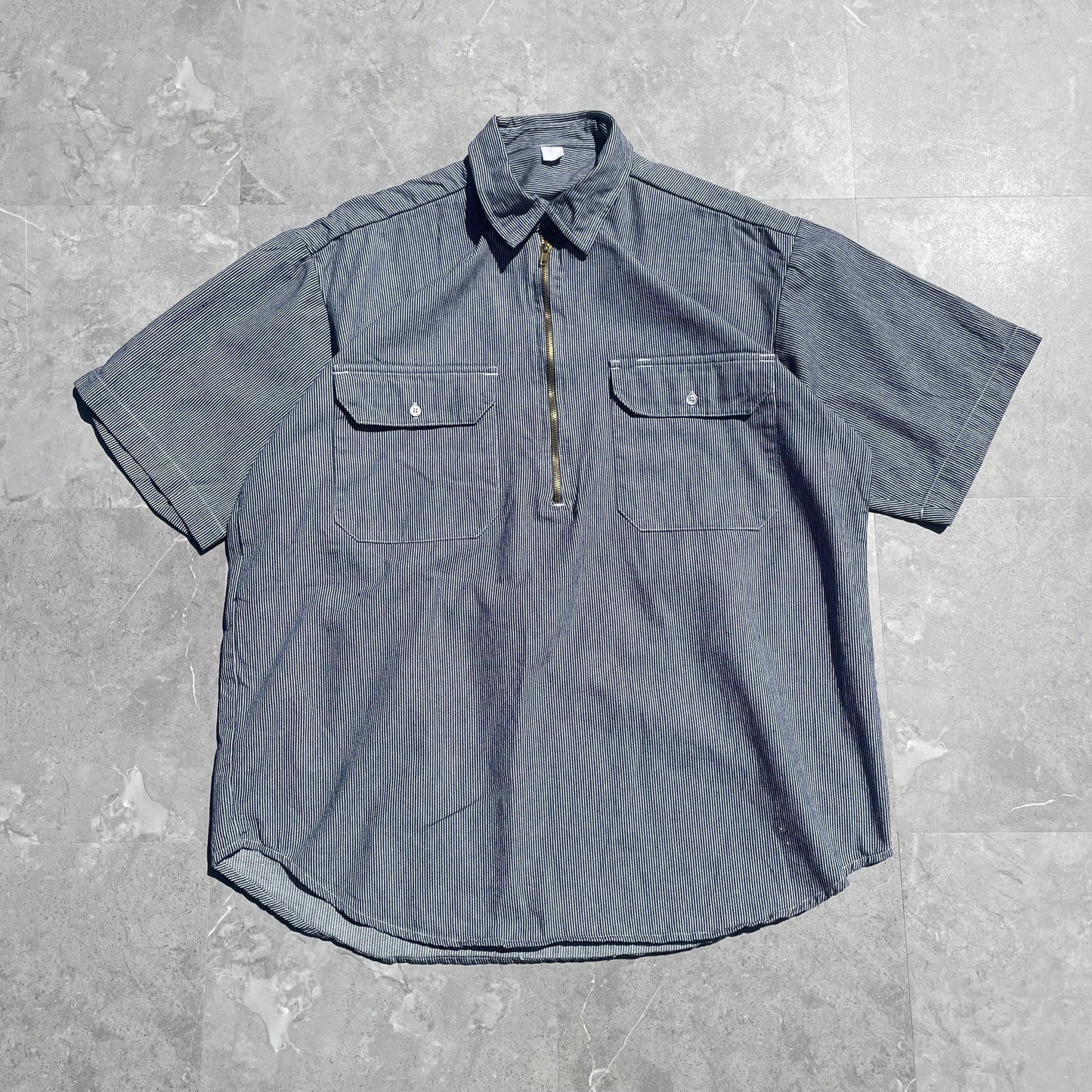 90s Hickory Half-Zip Short Sleeve Shirt KiiChain Clothing