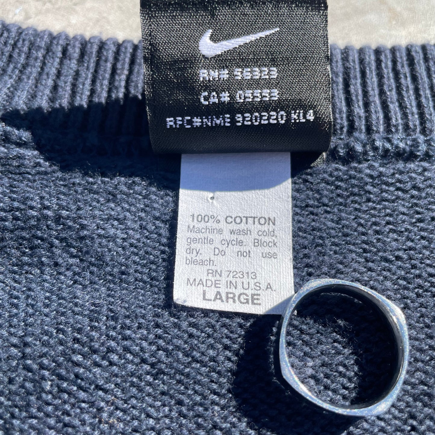 90s-00s Nike Made in USA Blank Navy V-Neck Vest