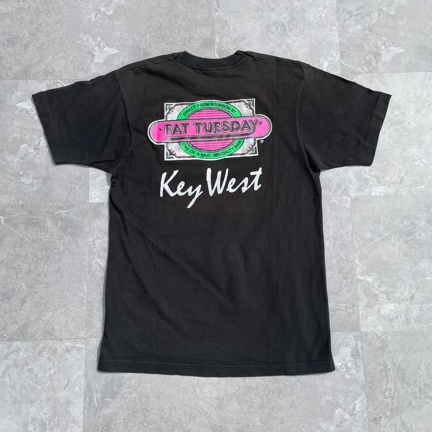 90s Fruit of the Loom Fat Tuesday Made in USA Faded Graphic T-Shirt KiiChain Clothing