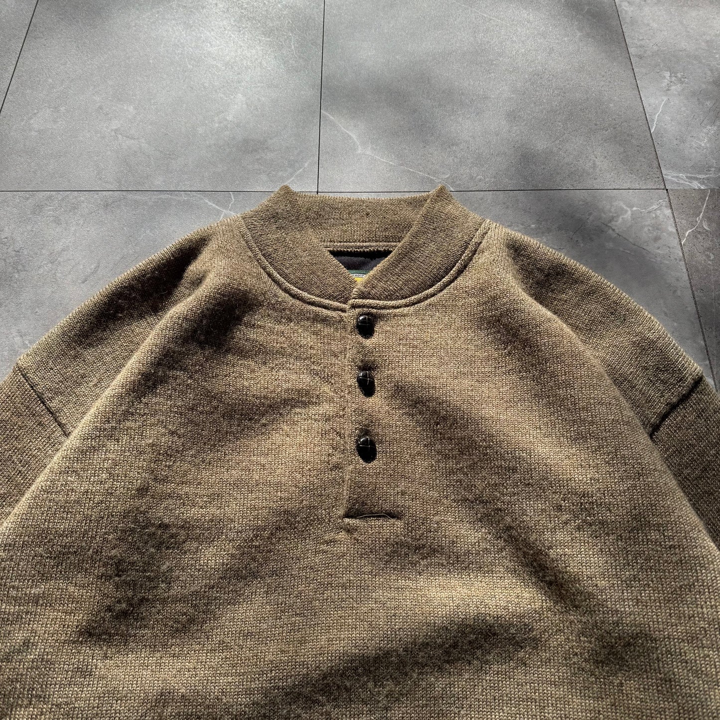 90s Cabela's Wool Henley Neck Elbow Patch Knit KiiChain Clothing