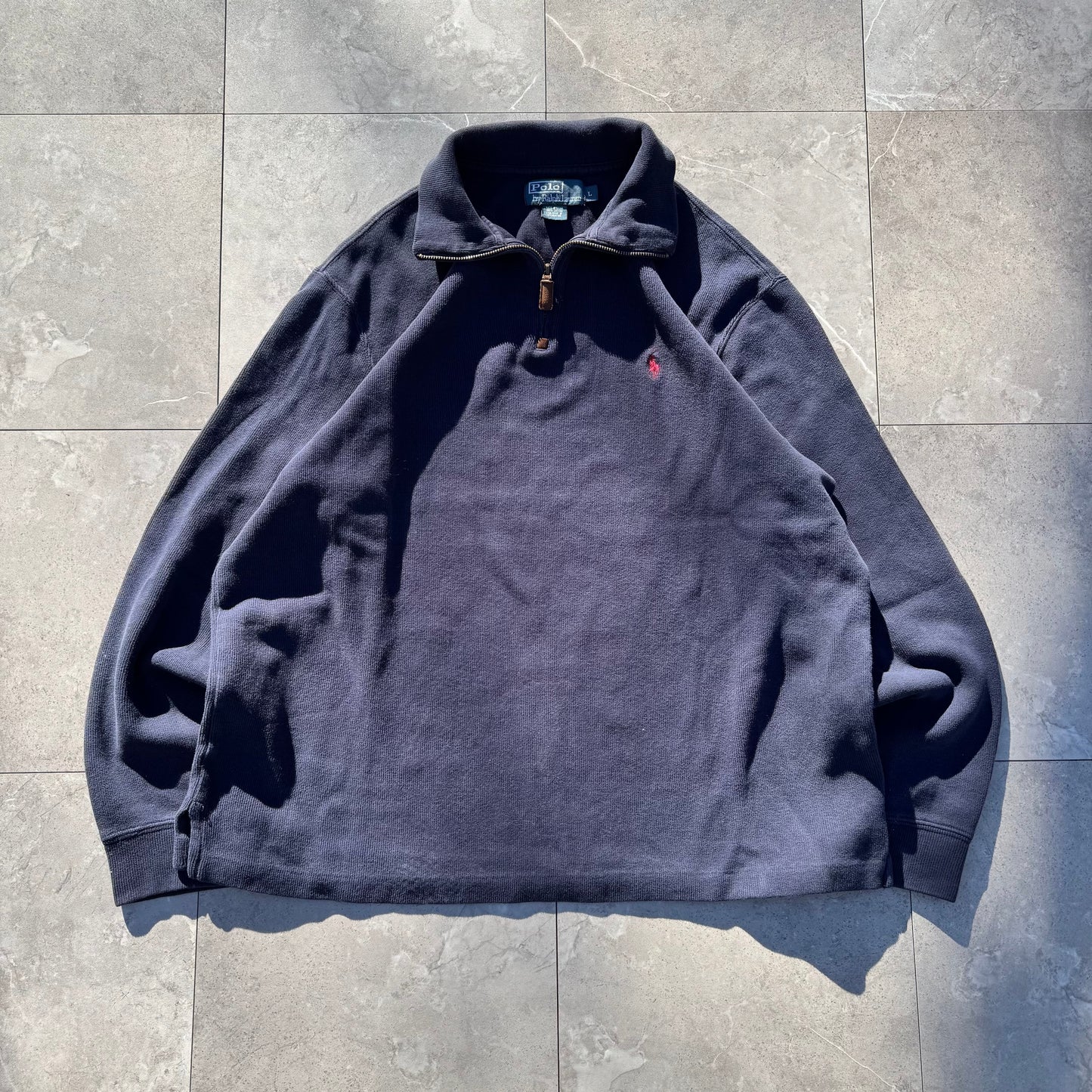 90s Polo by Ralph Lauren Navy Half-Zip Sweater KiiChain Clothing