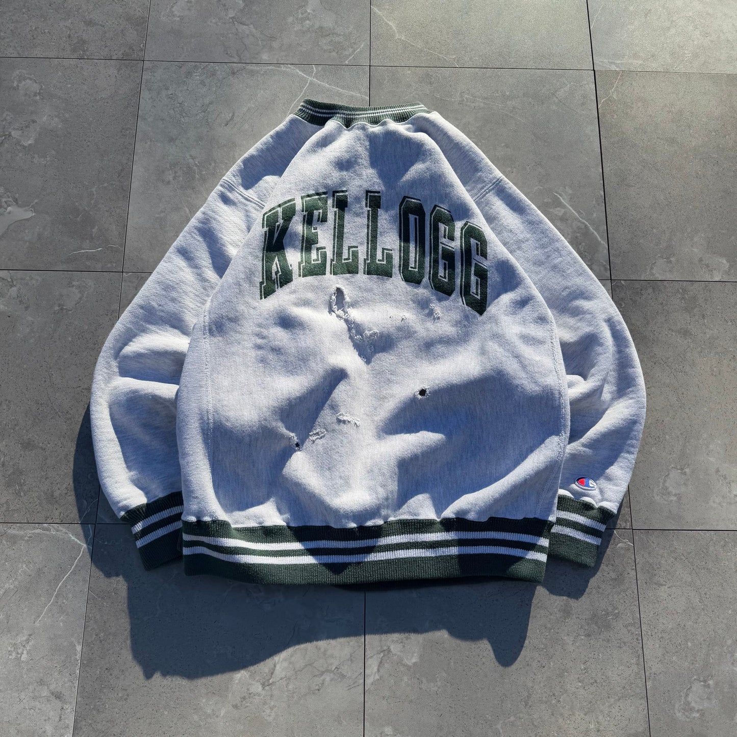 90s Champion Reverse Weave Kellogg School of Management Made in USA Thrashed College Sweatshirt KiiChain Clothing