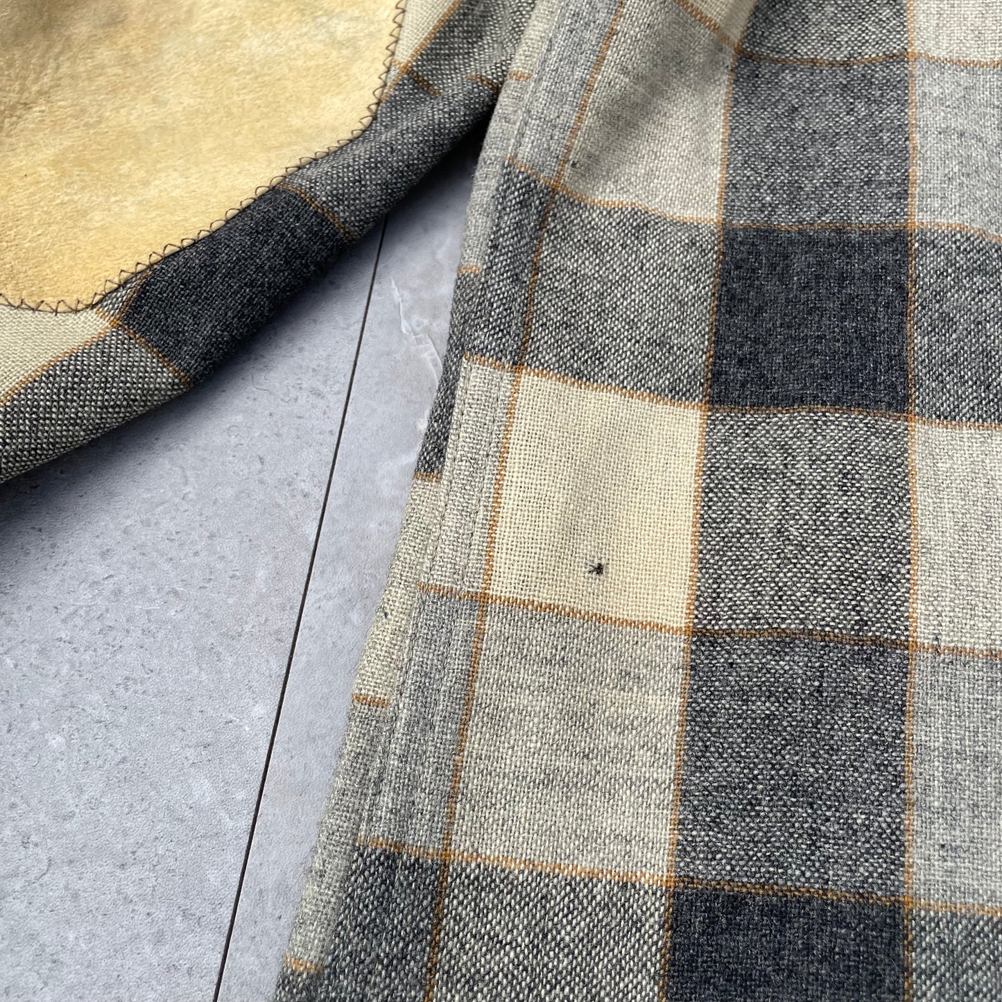 50s Pendleton Checkered Elbow Patch Made in USA Shirt Jacket