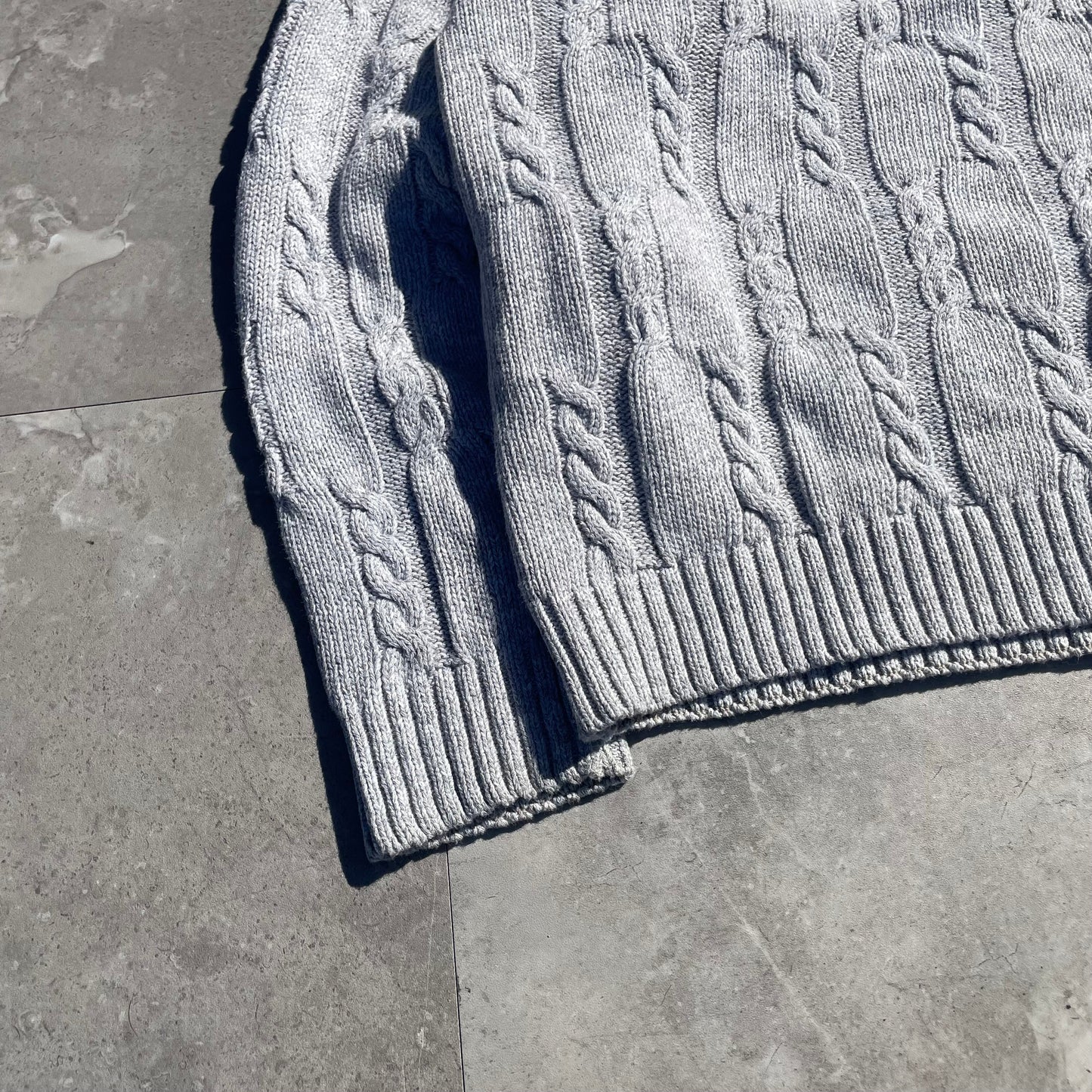 90s Chaps Ralph Lauren Made in USA Textured Heavyweight Gray Knit KiiChain Clothing