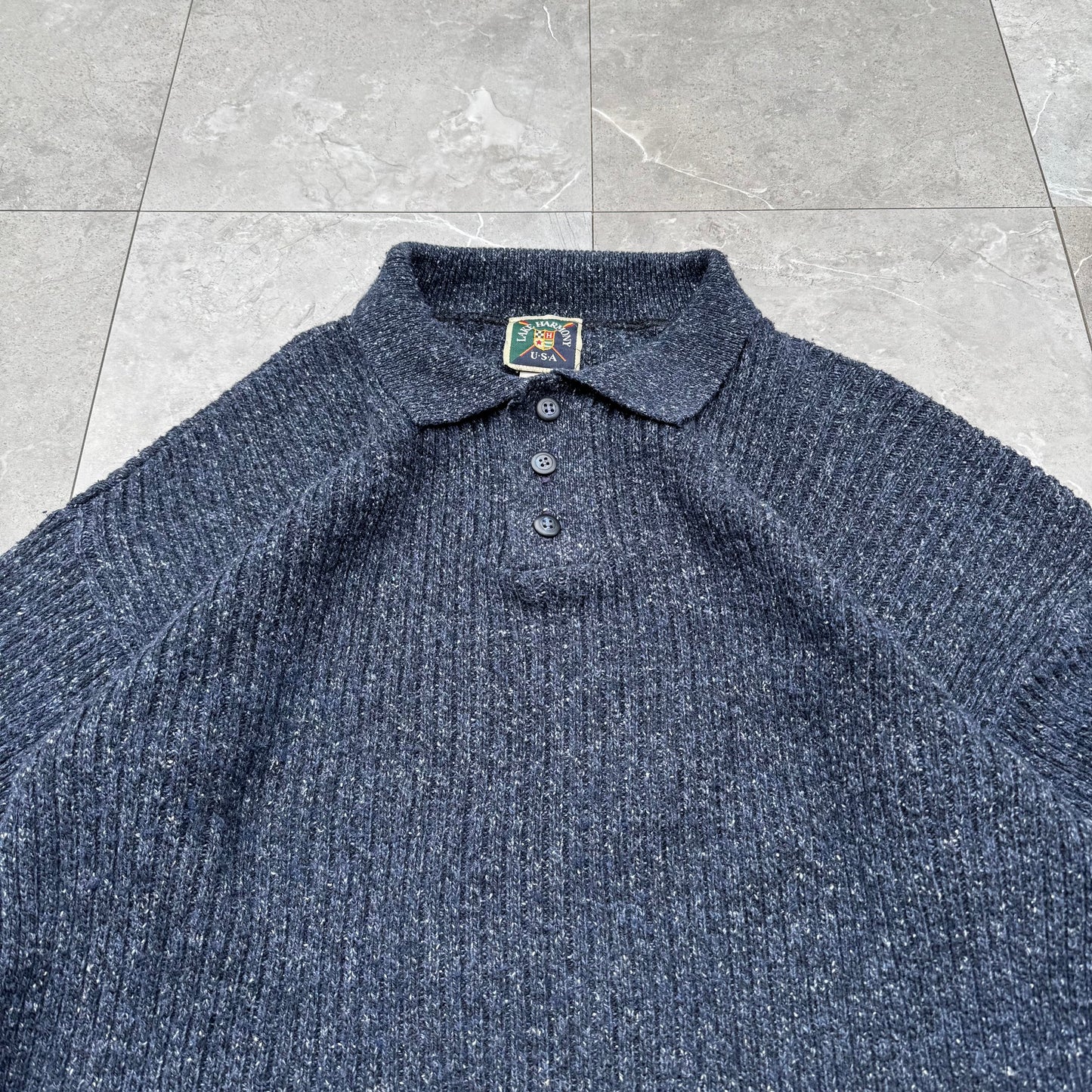 80s-90s Lake Harmony Made in USA Nep Knit Polo KiiChain Clothing