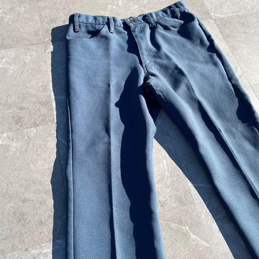 80s Levi's 517 Made in USA Sta-Prest Blue Flared Slacks KiiChain Clothing