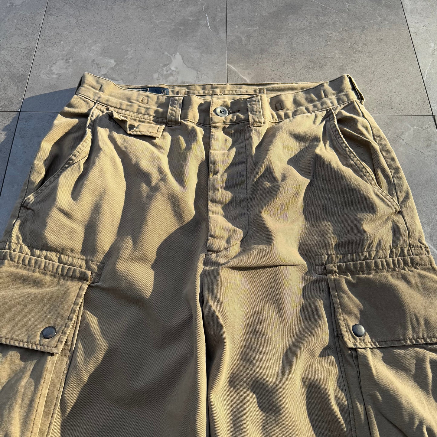 90s-00s Polo by Ralph Lauren Polo Chino Beige Cargo Pants 32x32 KiiChain Clothing