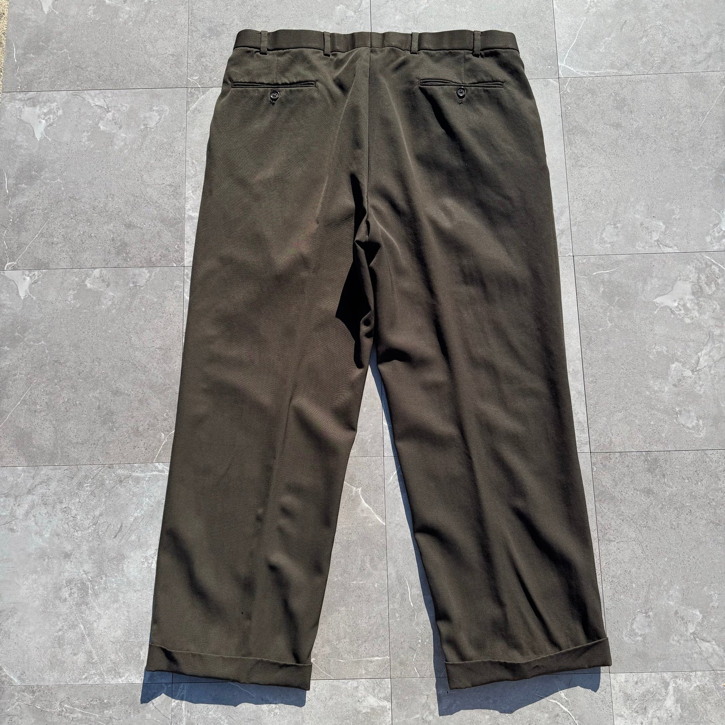 90s-00s Brooks Brothers Made in Canada Two-Tuck Pleated Wool Slacks KiiChain Clothing