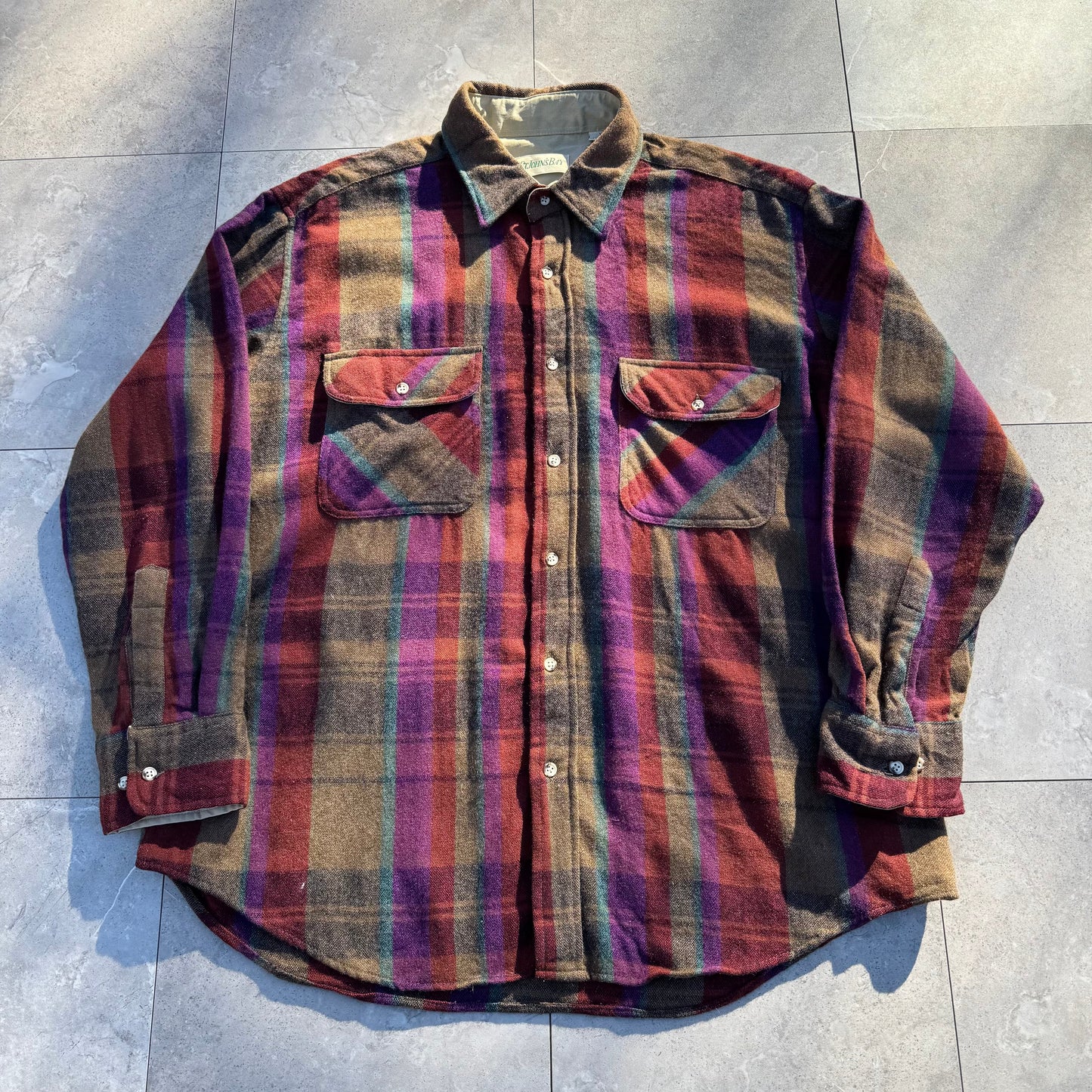 90s St. John's Bay Checkered Wool Shirt KiiChain Clothing