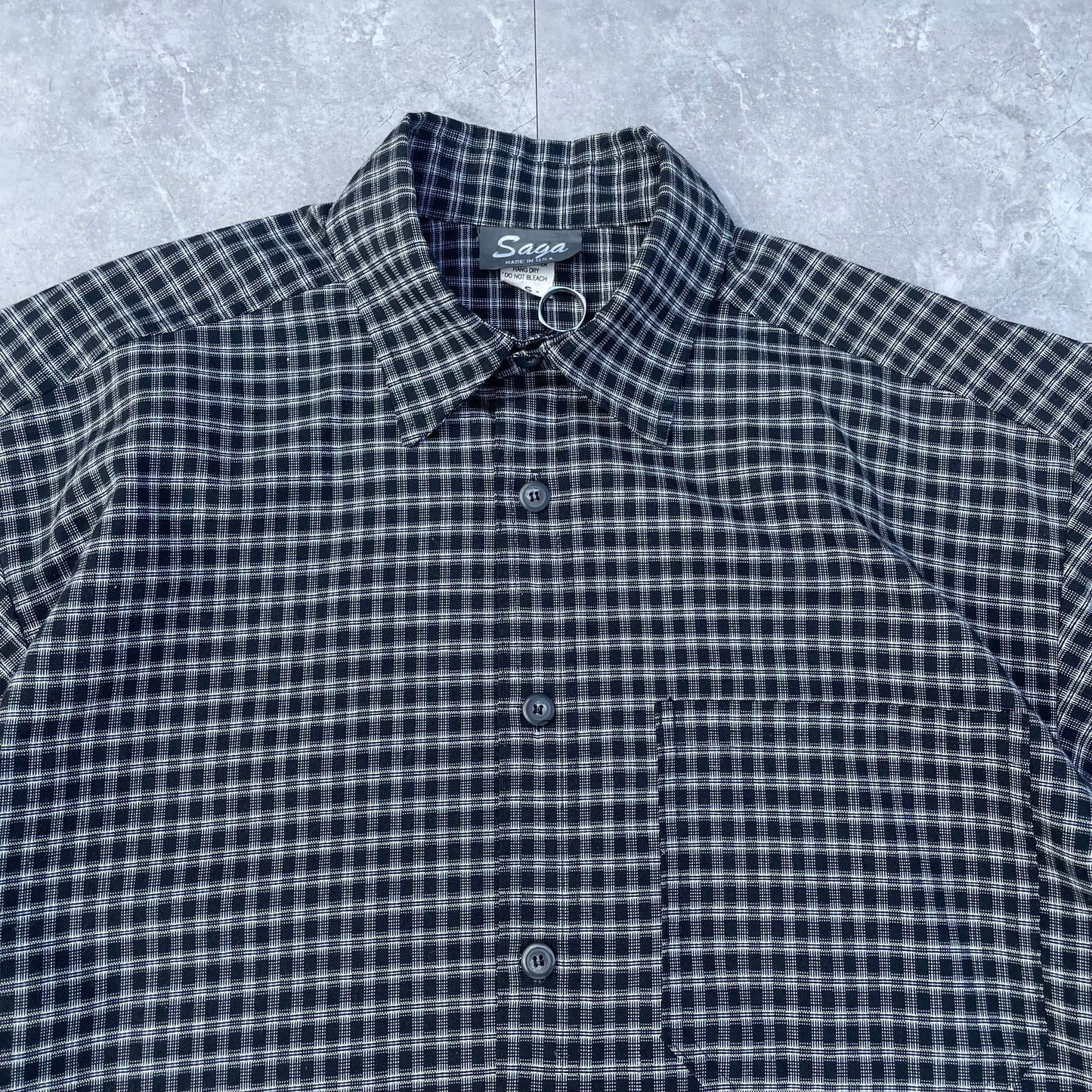 90s Saga Made in USA Checkered Short Sleeve Shirt KiiChain Clothing