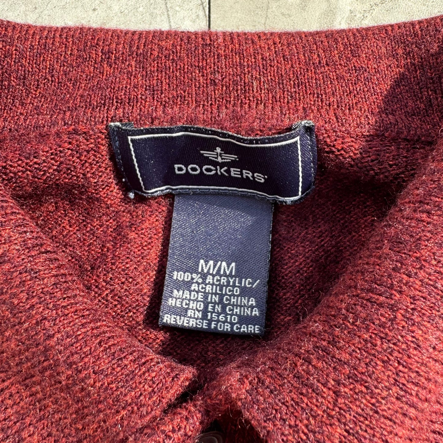 00s Dockers Wine Red Argyle Knit Polo KiiChain Clothing