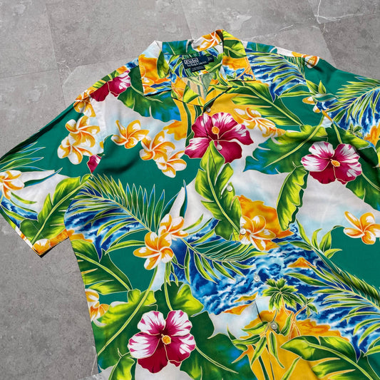 90s Ralph Lauren Caldwell Viscose Floral Hawaiian Shirt KiiChain Clothing