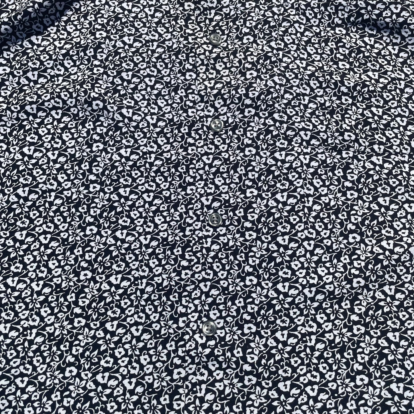 90s Ralph Lauren Clayton Black White Floral Hawaiian Shirt