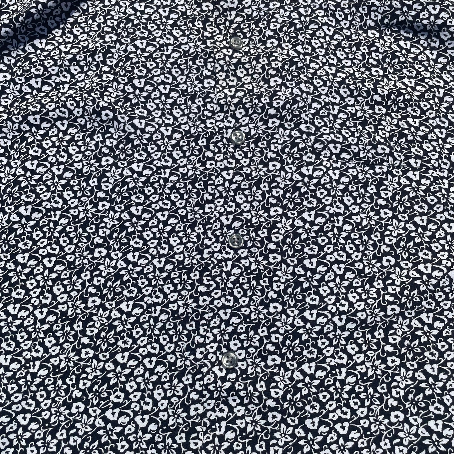 90s Ralph Lauren Clayton Black White Floral Hawaiian Shirt KiiChain Clothing