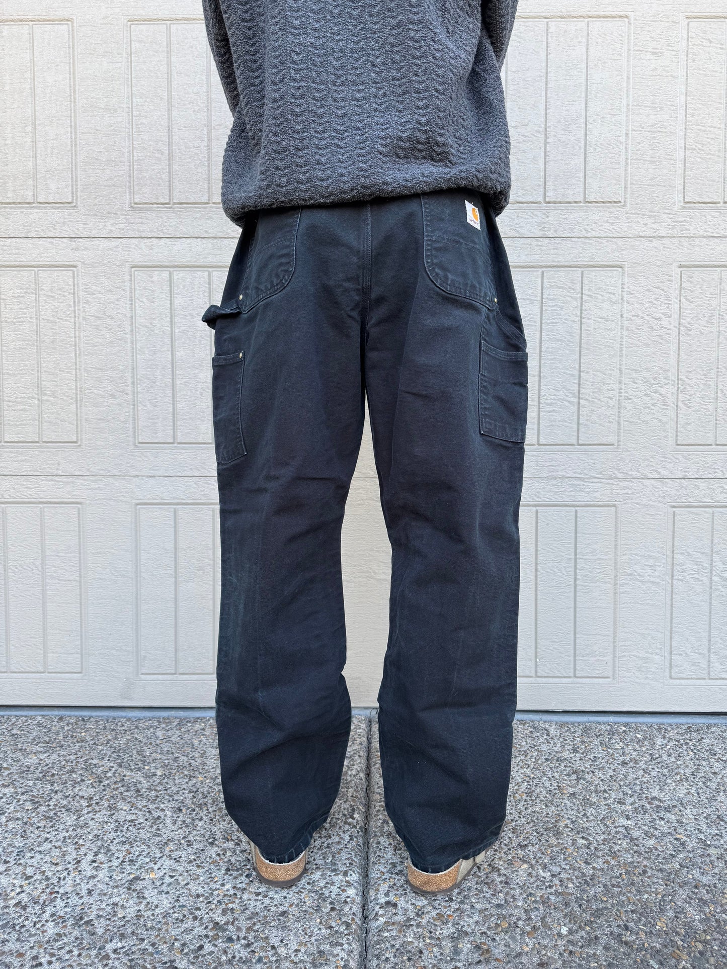 90s-00s Carhartt Made in USA Black Double Knee Work Pants 38x34 KiiChain Clothing