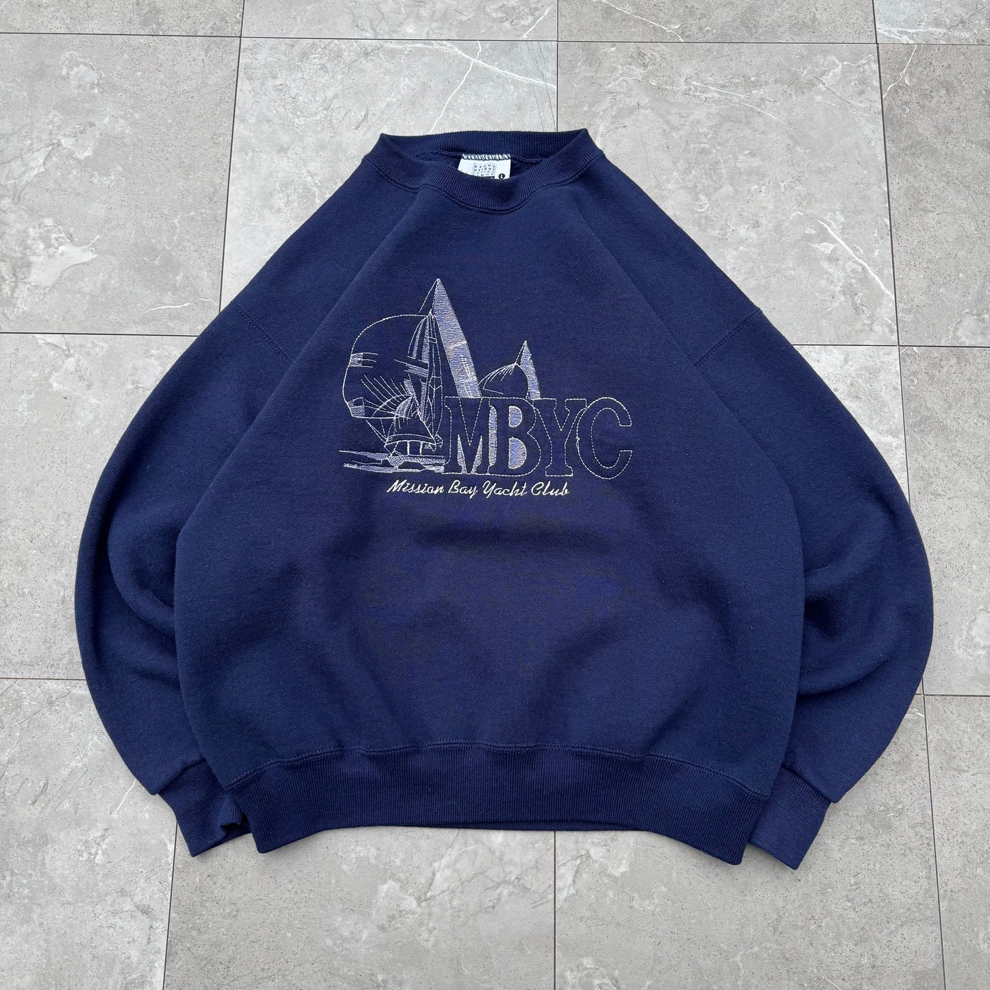 90s Lee MBYC Made in USA Navy Graphic Sweatshirt KiiChain Clothing