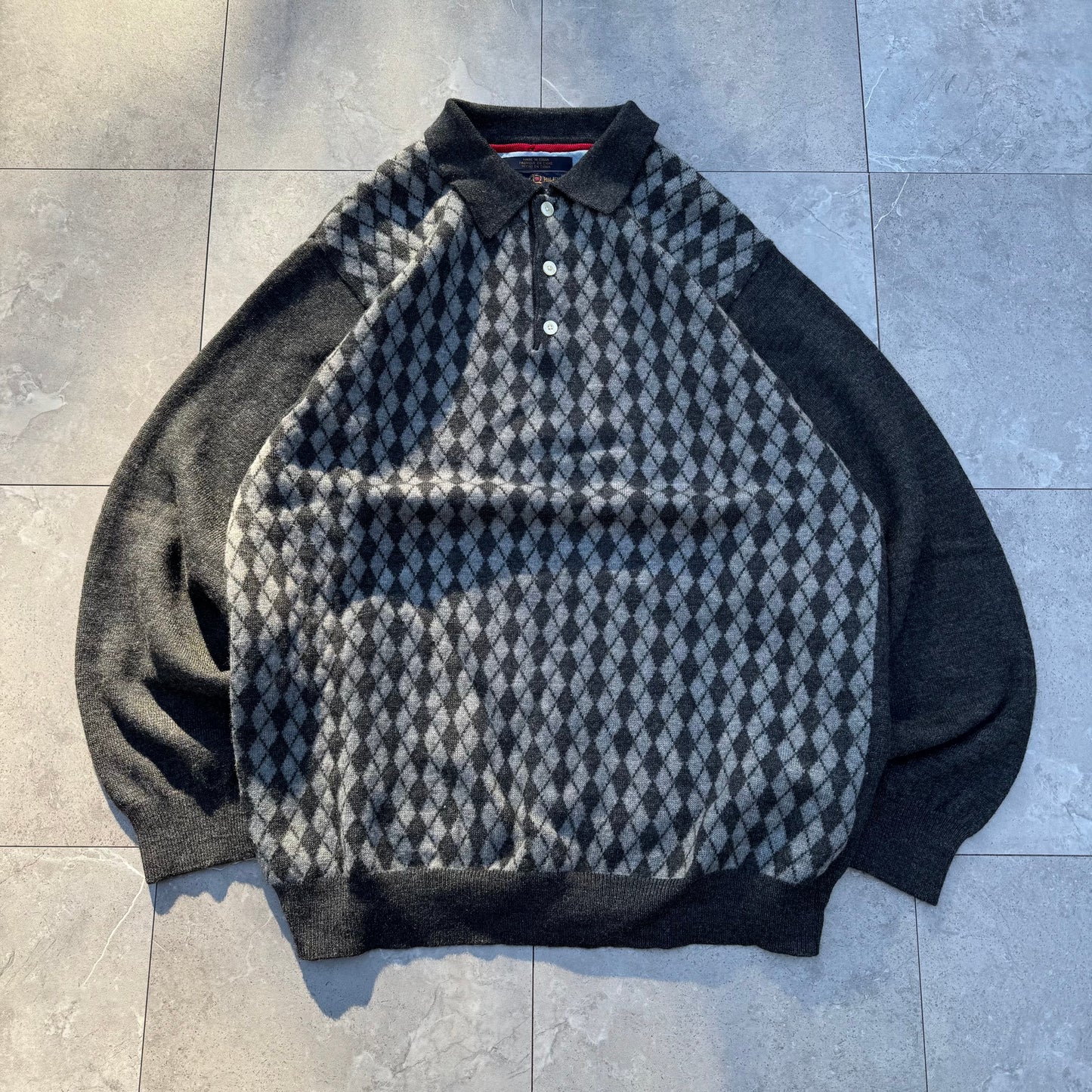 90s Tommy Hilfiger Wool-Blend Design Knit Polo KiiChain Clothing