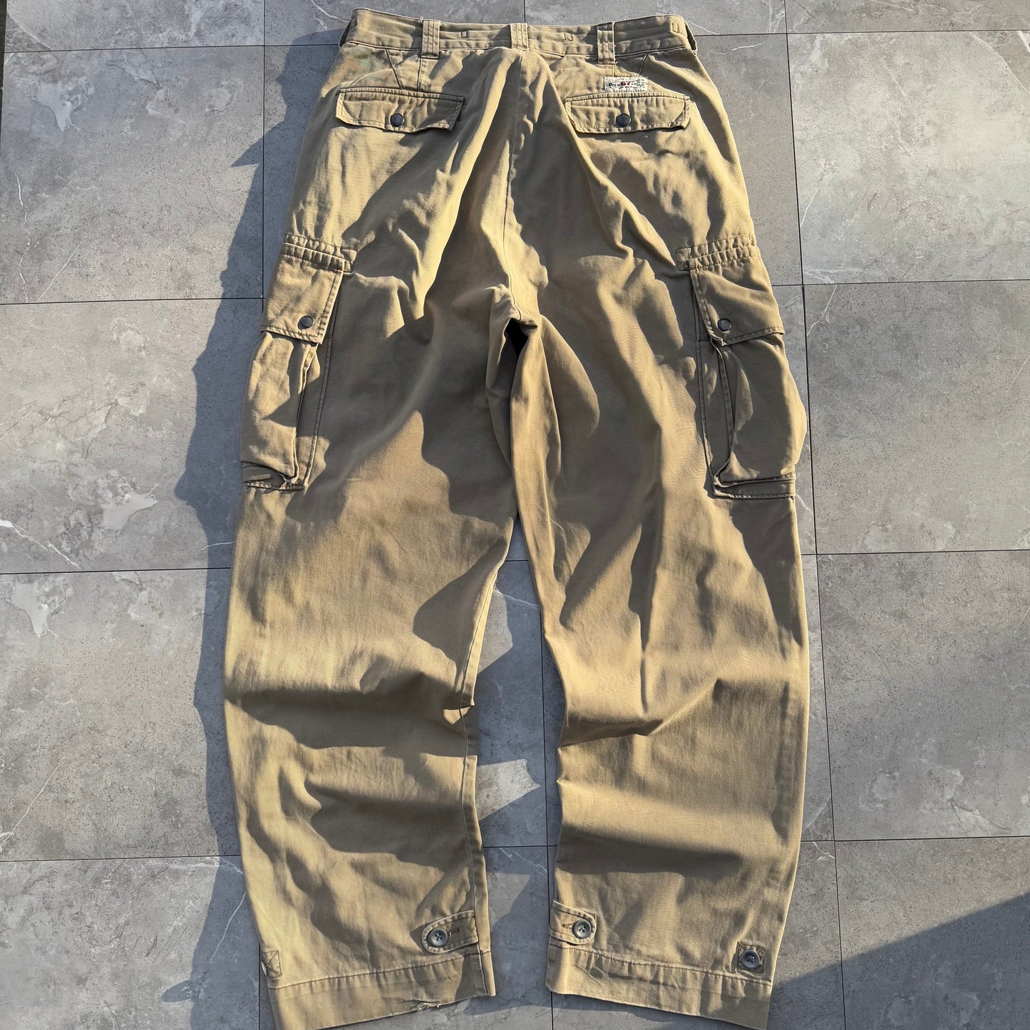 90s-00s Polo by Ralph Lauren Polo Chino Beige Cargo Pants 32x32 KiiChain Clothing